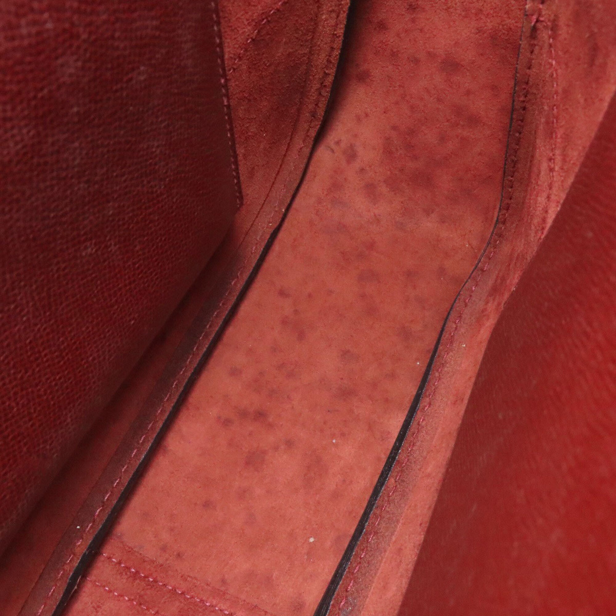 Hermes Rouge H Lisse Leather Shoulder Bag (Pre-Owned)