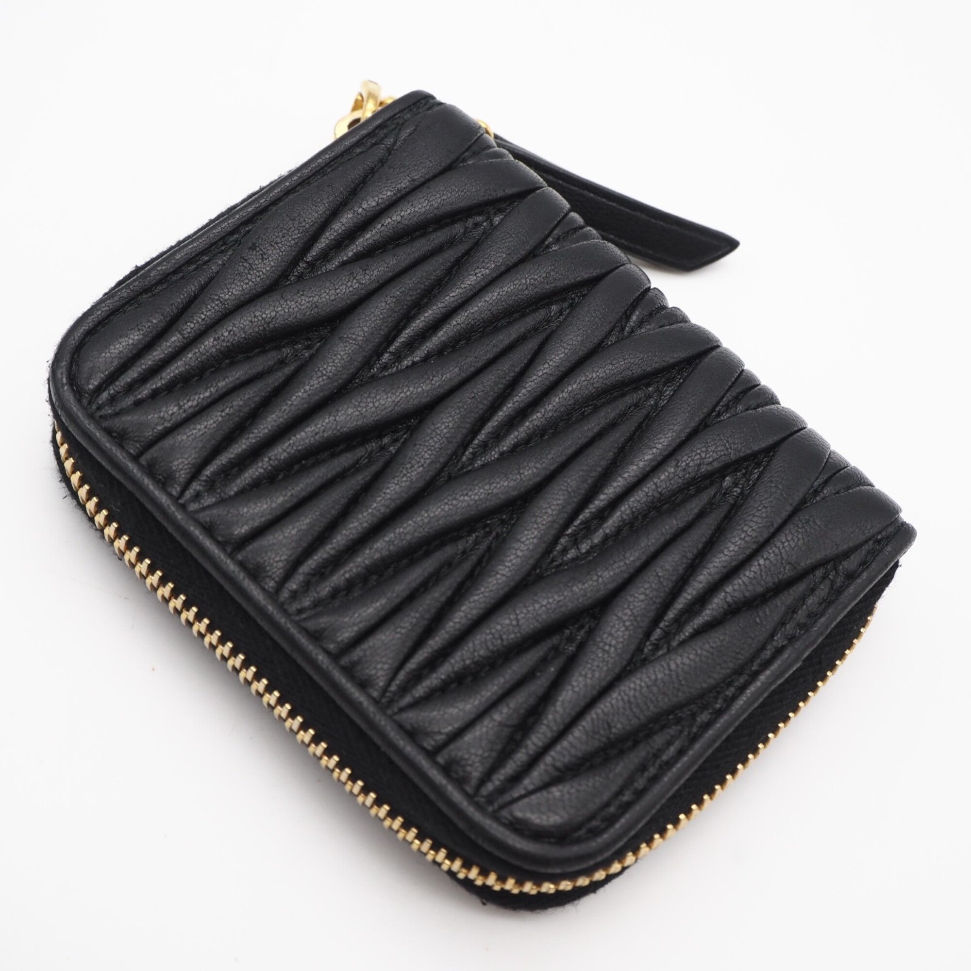 Miu Miu Matelasse Black Leather Coin Purse/Coin Case (Pre-Owned)