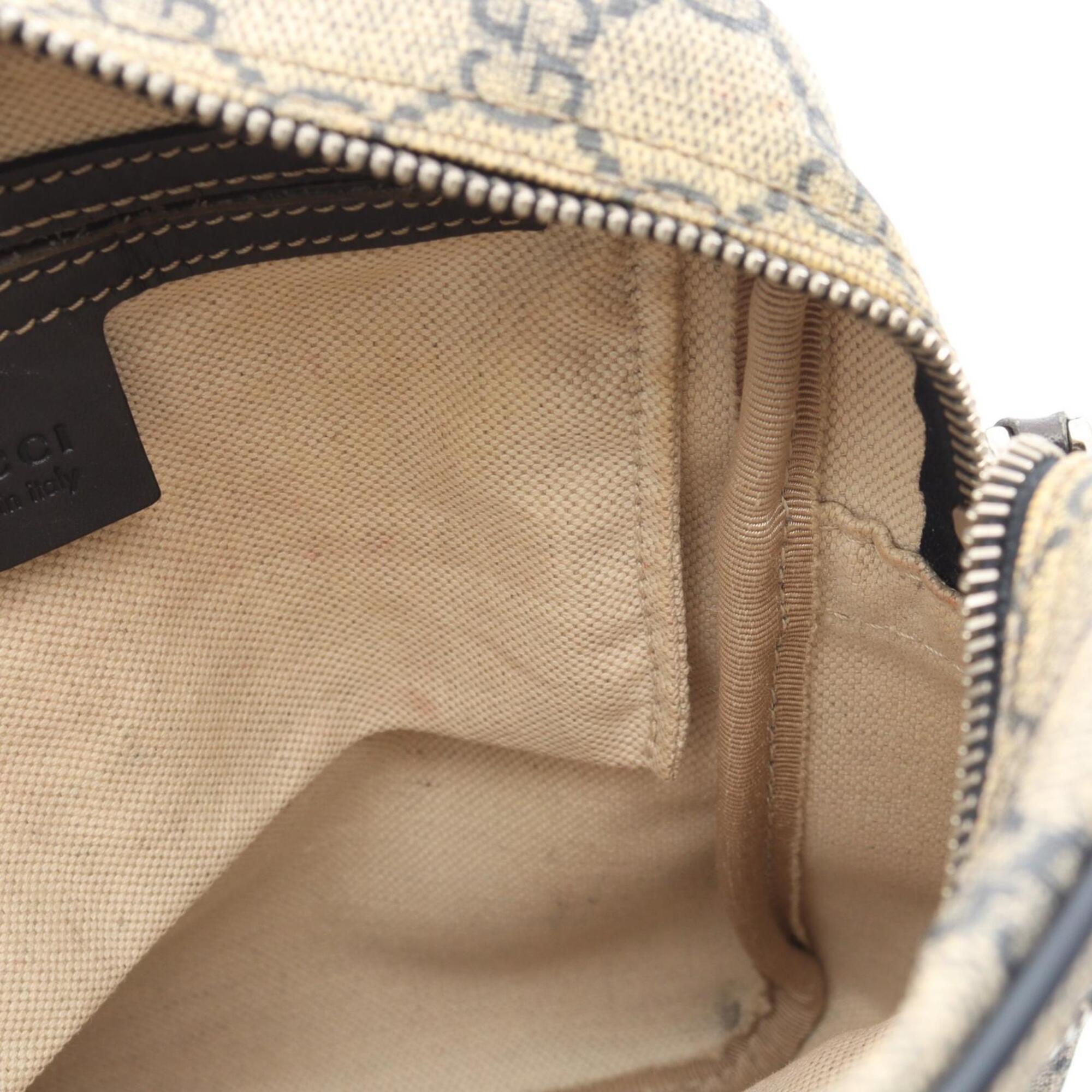 Gucci Beige Navy Gg Supreme Leather Handbag Shoulder Bag (Pre-Owned)
