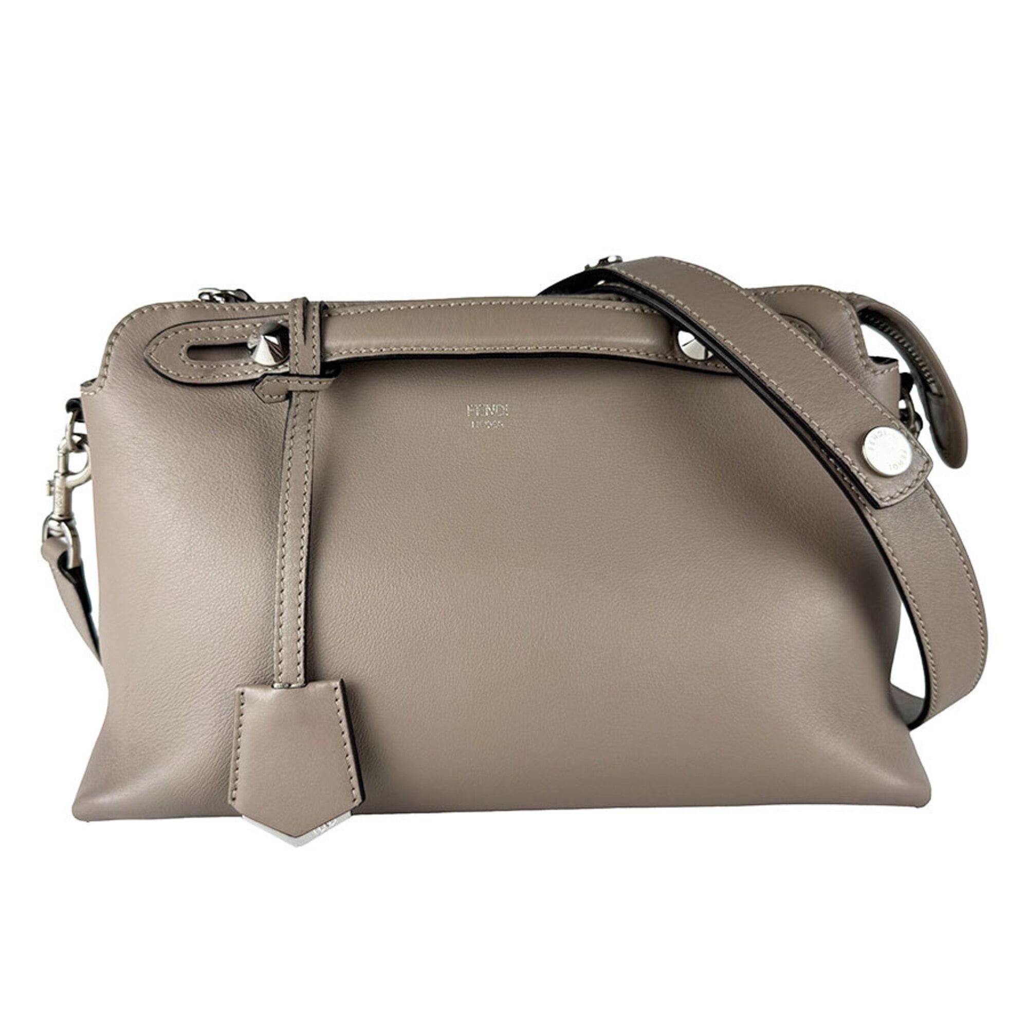 Fendi Grayish Leather Shoulder Bag (Pre-Owned)