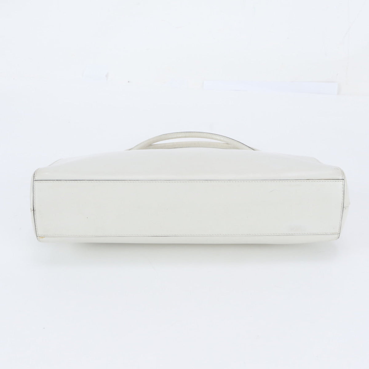 Prada White Leather Handbag Shoulder Bag Tote Bag (Pre-Owned)