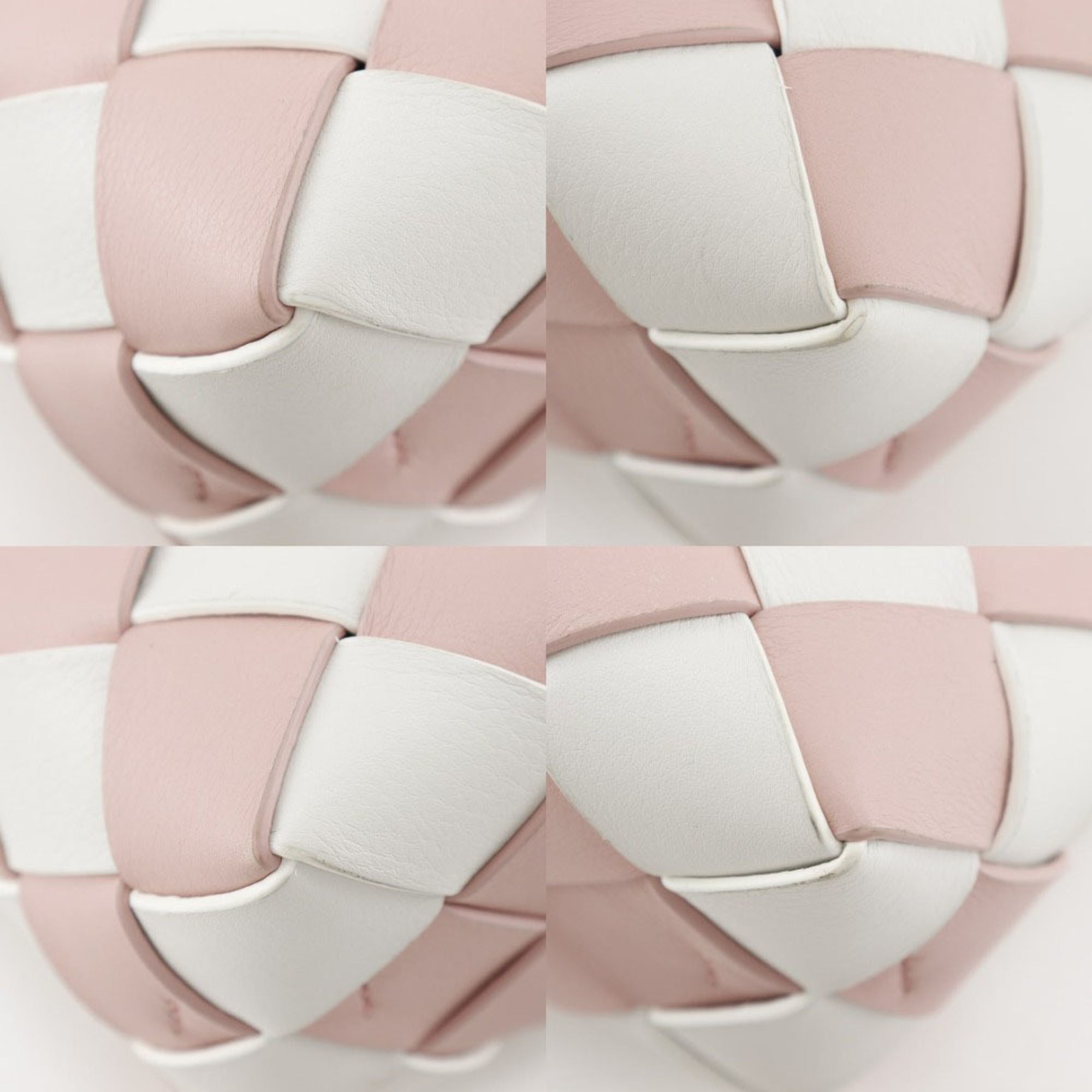 Loewe Pink White Leather Basket Handbag (Pre-Owned)