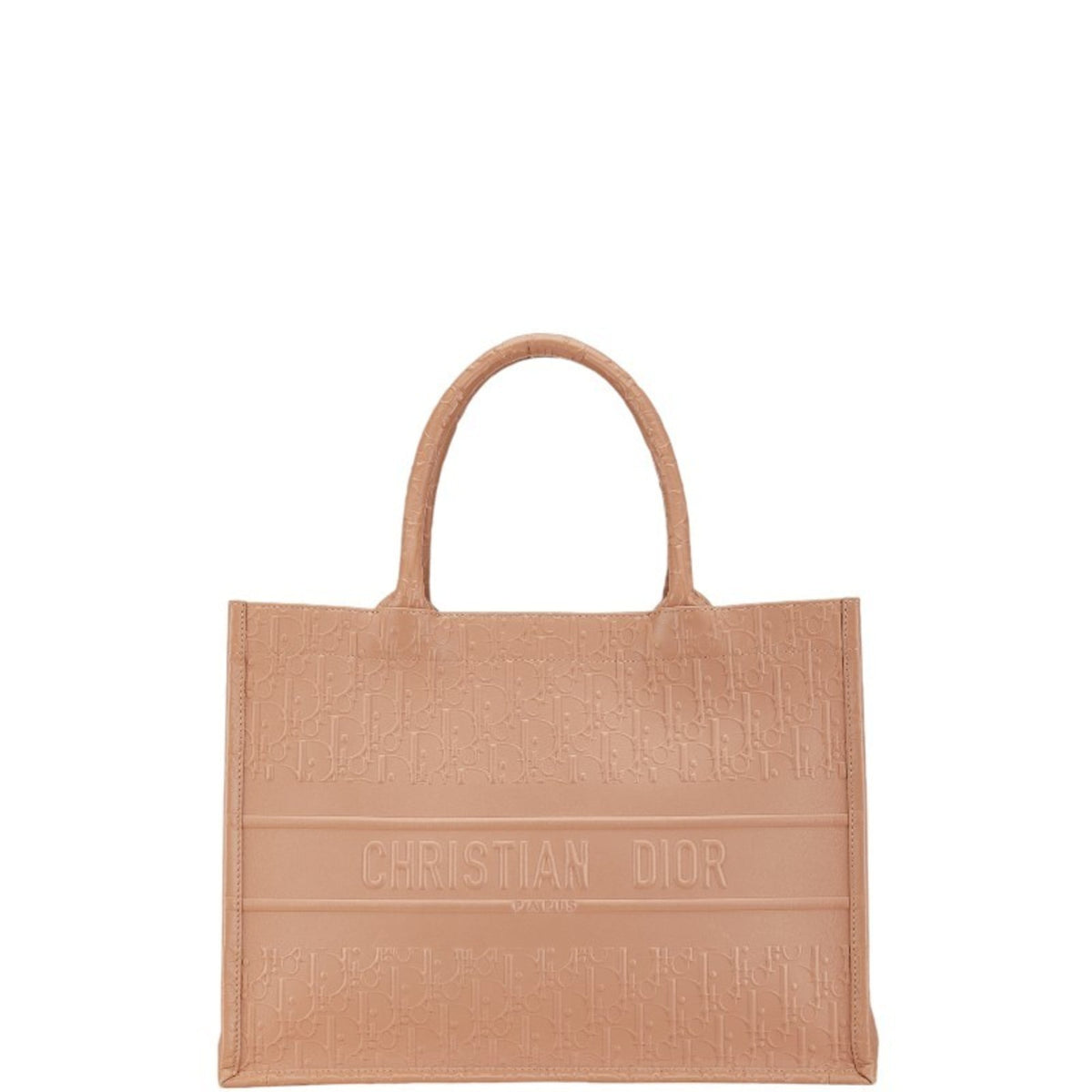 Christian Dior Pink Beige Leather Handbag Tote Bag (Pre-Owned)
