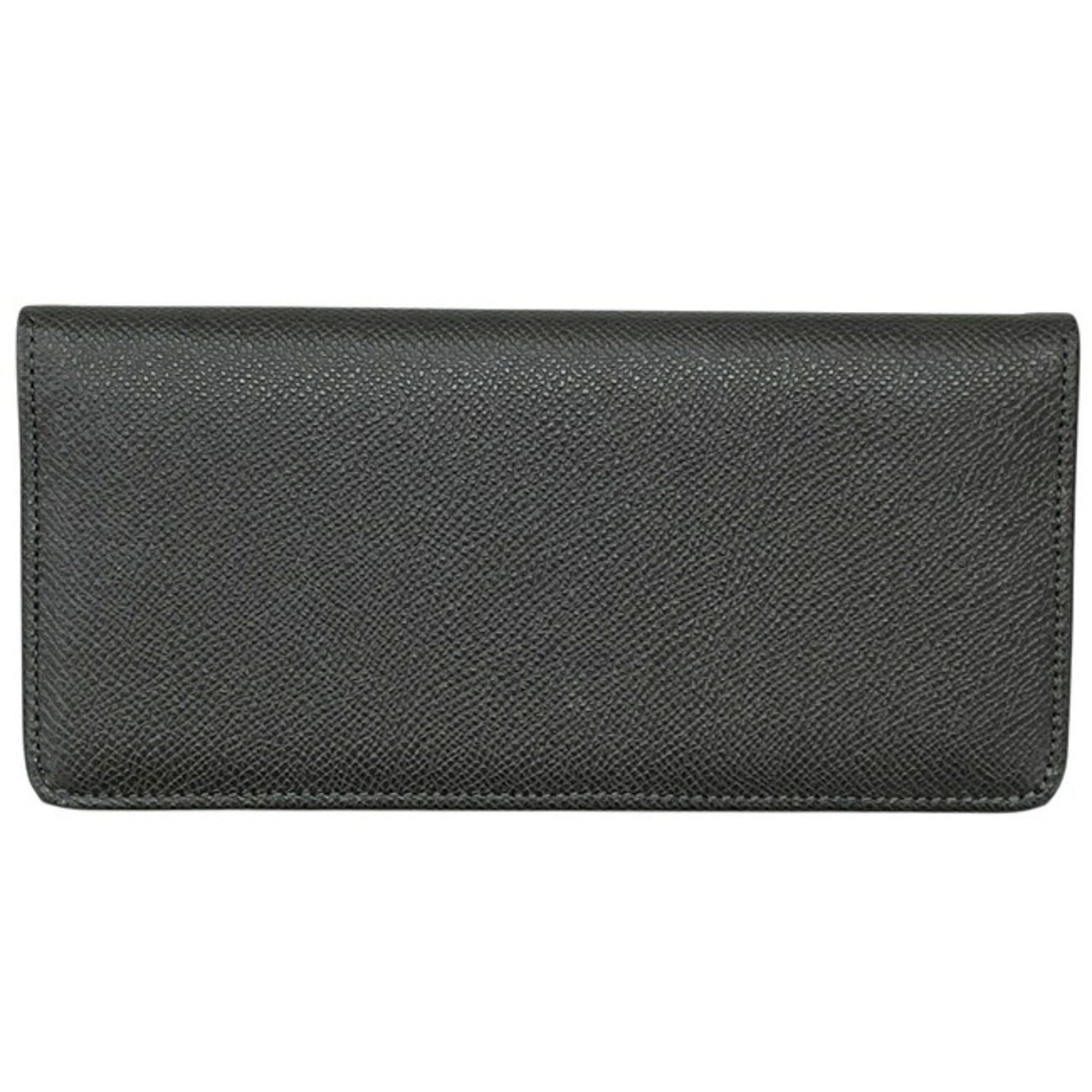 Dunhill Khaki Leather Long Wallet (Bi-Fold) (Pre-Owned)