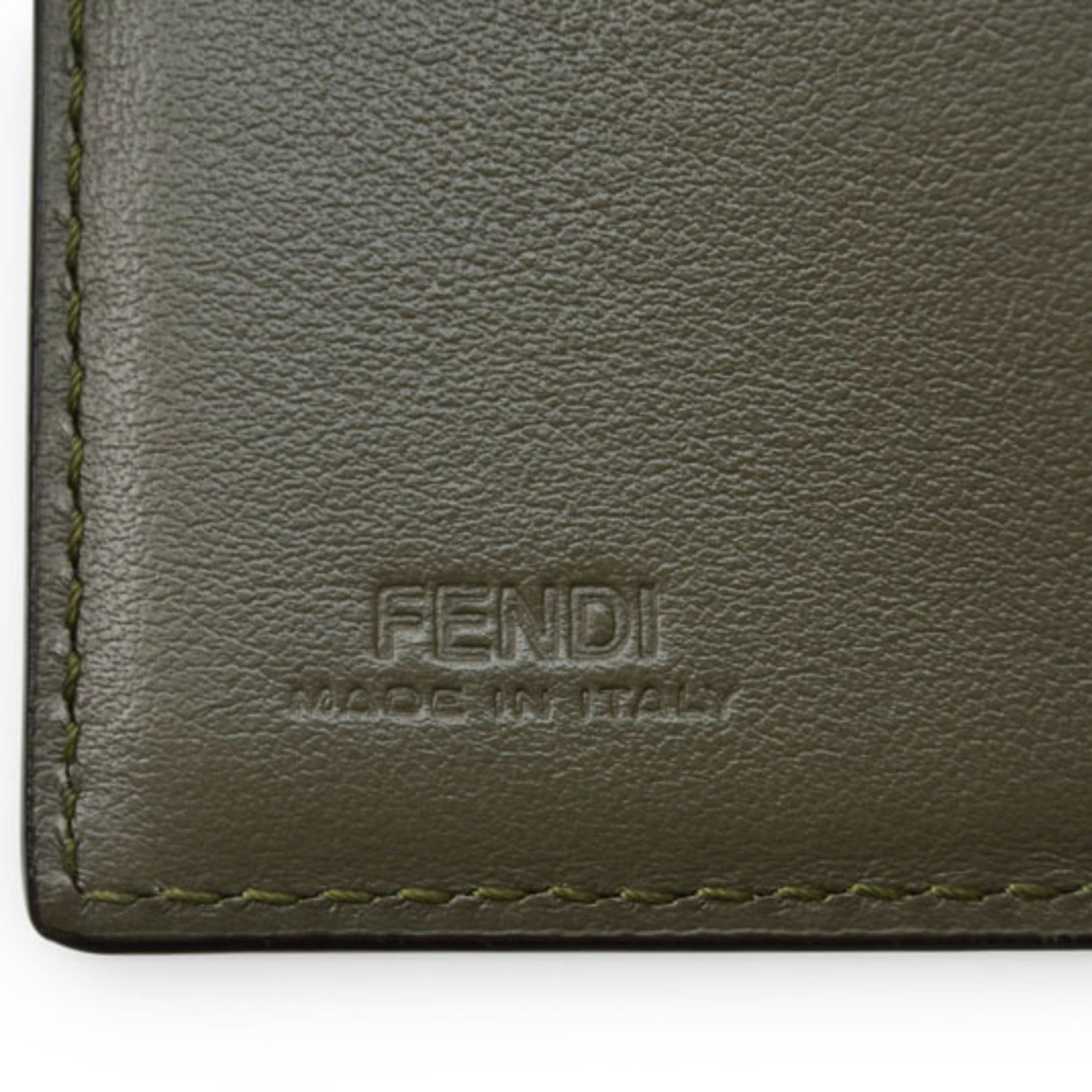 Fendi Khaki Leather Wallet (Tri-Fold) (Pre-Owned)