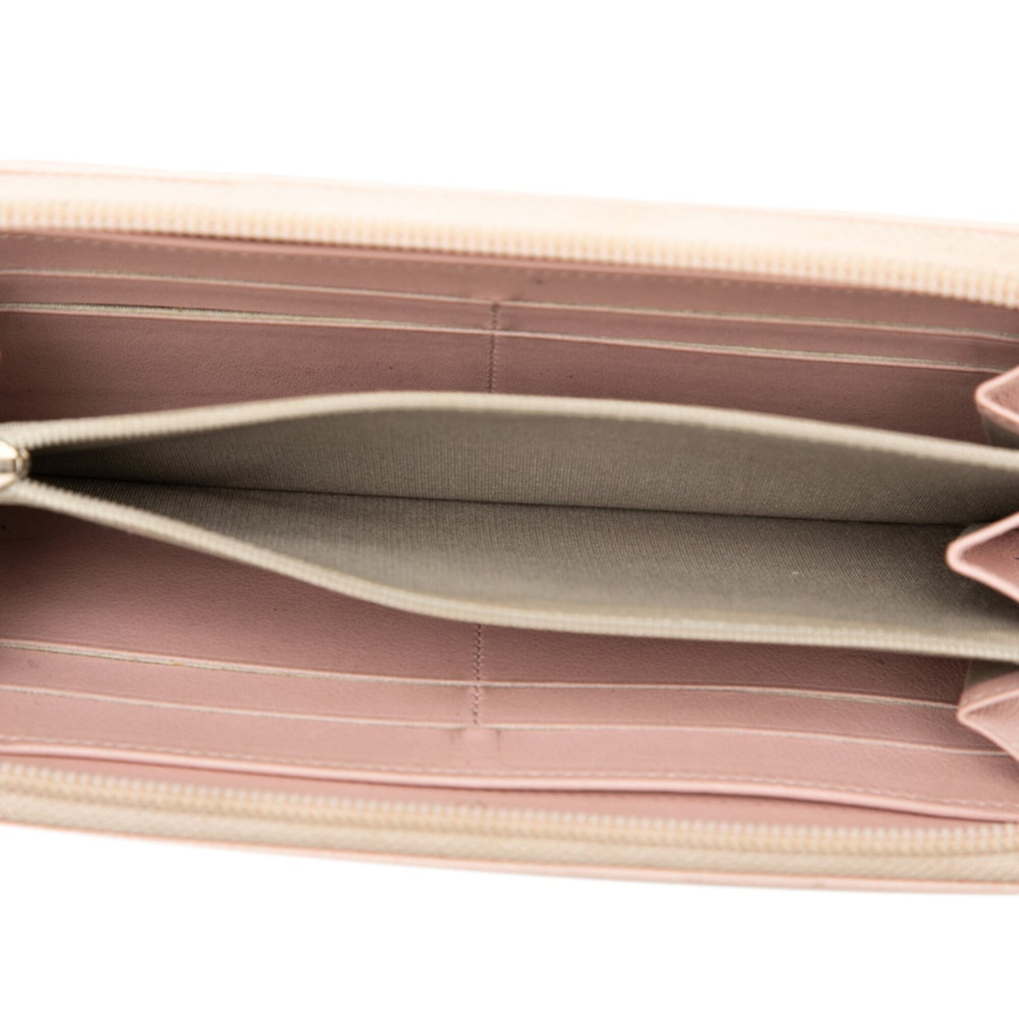 Chanel Pink Grained Calfskin Long Wallet (Bi-Fold) (Pre-Owned)