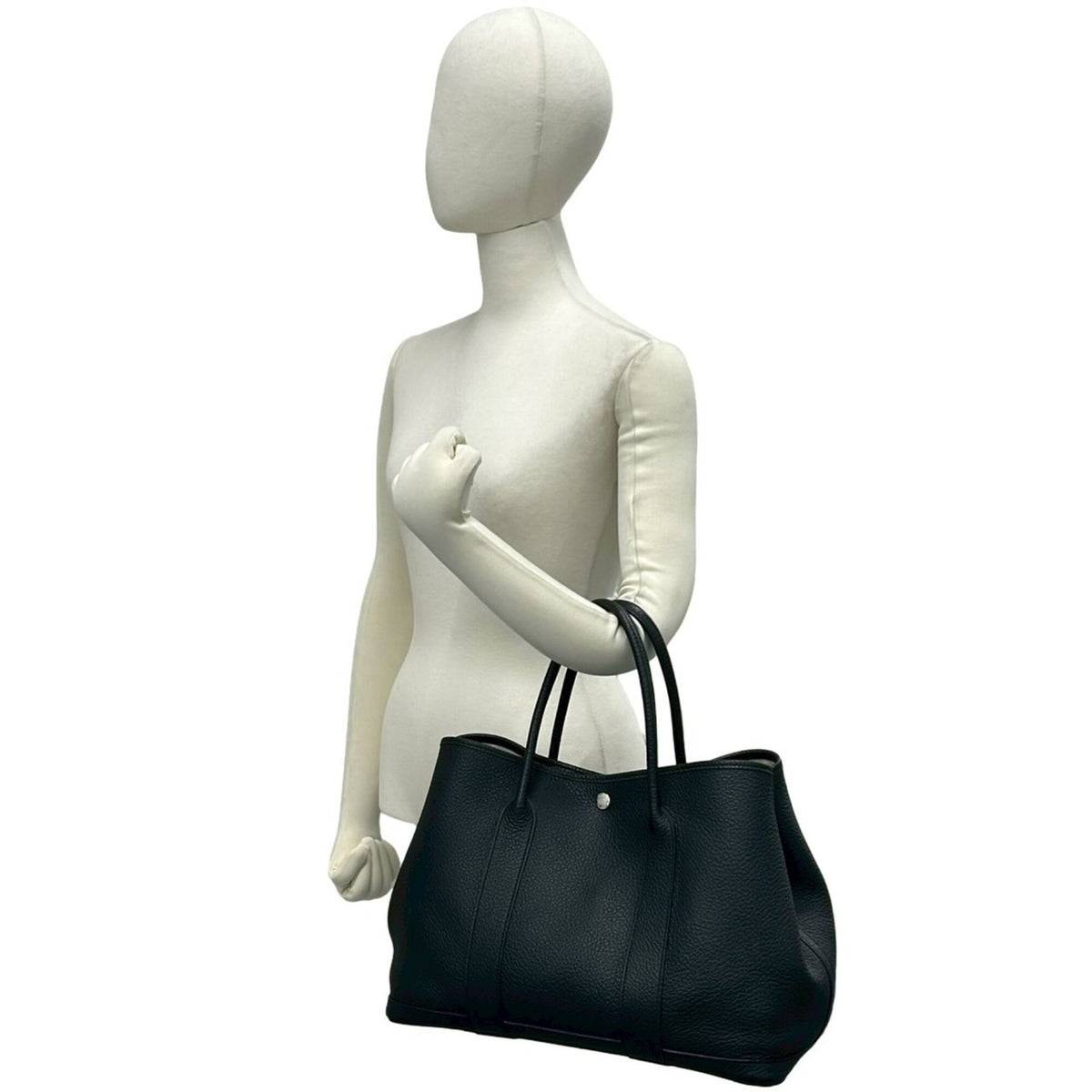 Hermes Black Country Leather Handbag Tote Bag (Pre-Owned)