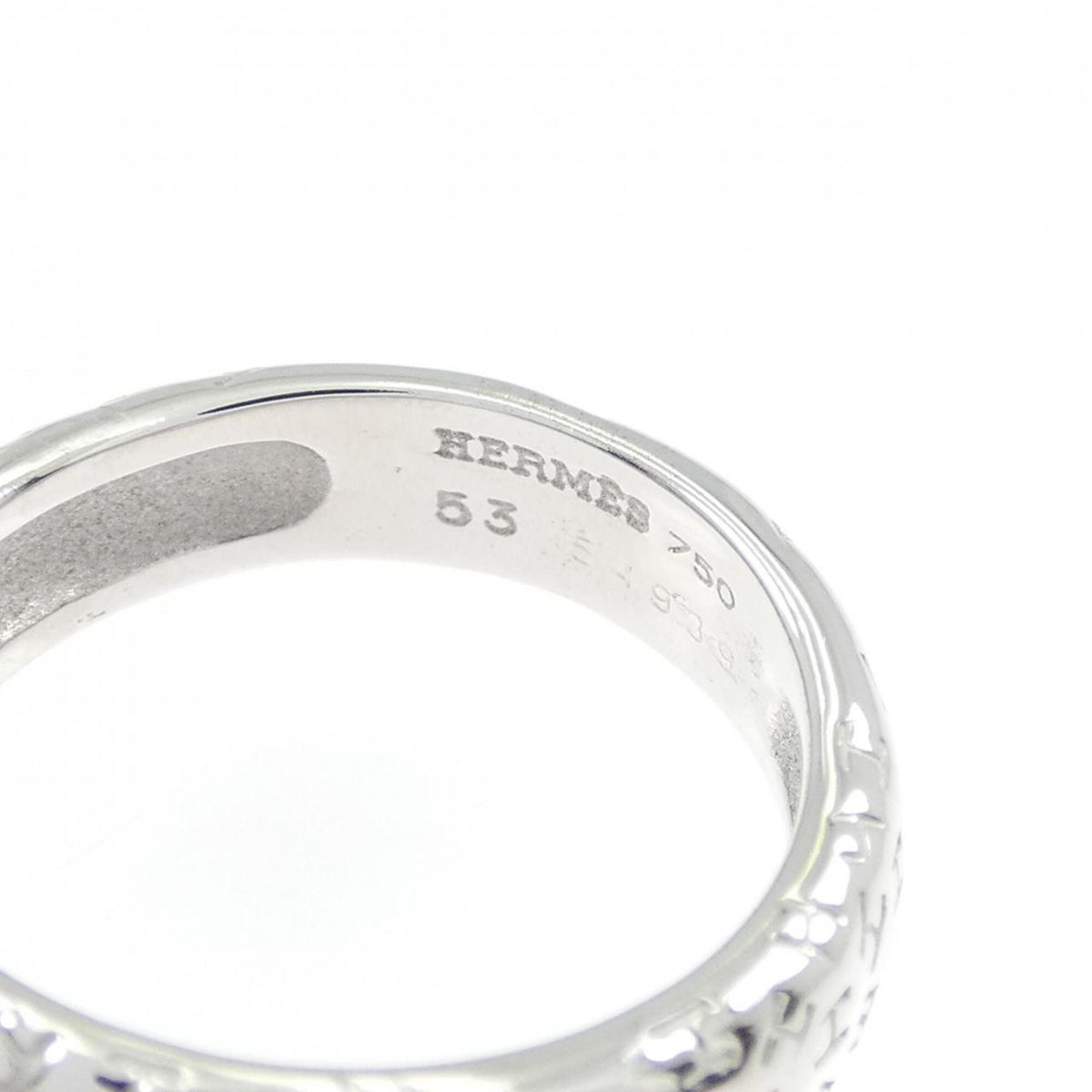 Hermes White Gold (18K) Band Ring (Pre-Owned)