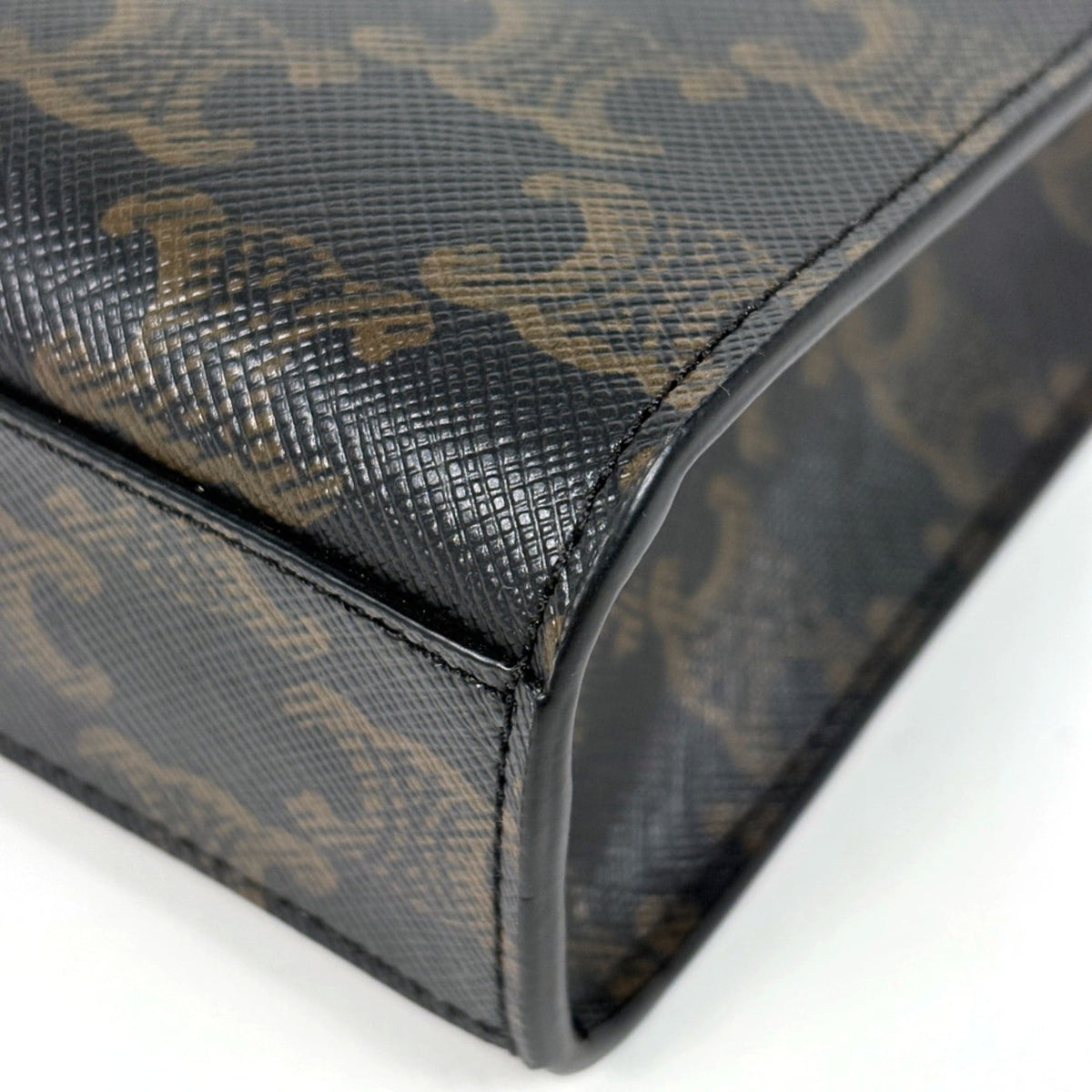 Celine Black Brown Coated Canvas Leather Tote Bag (Pre-Owned)