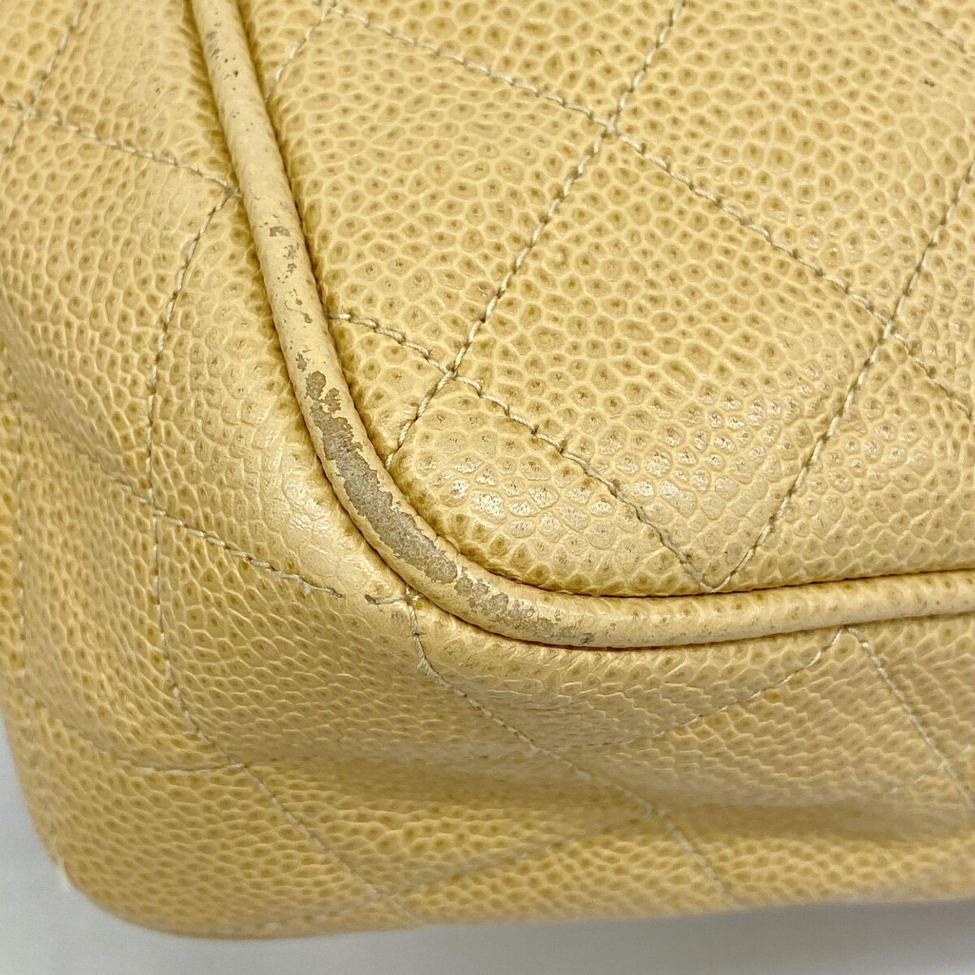 Chanel Beige Grained Calfskin Shoulder Bag (Pre-Owned)