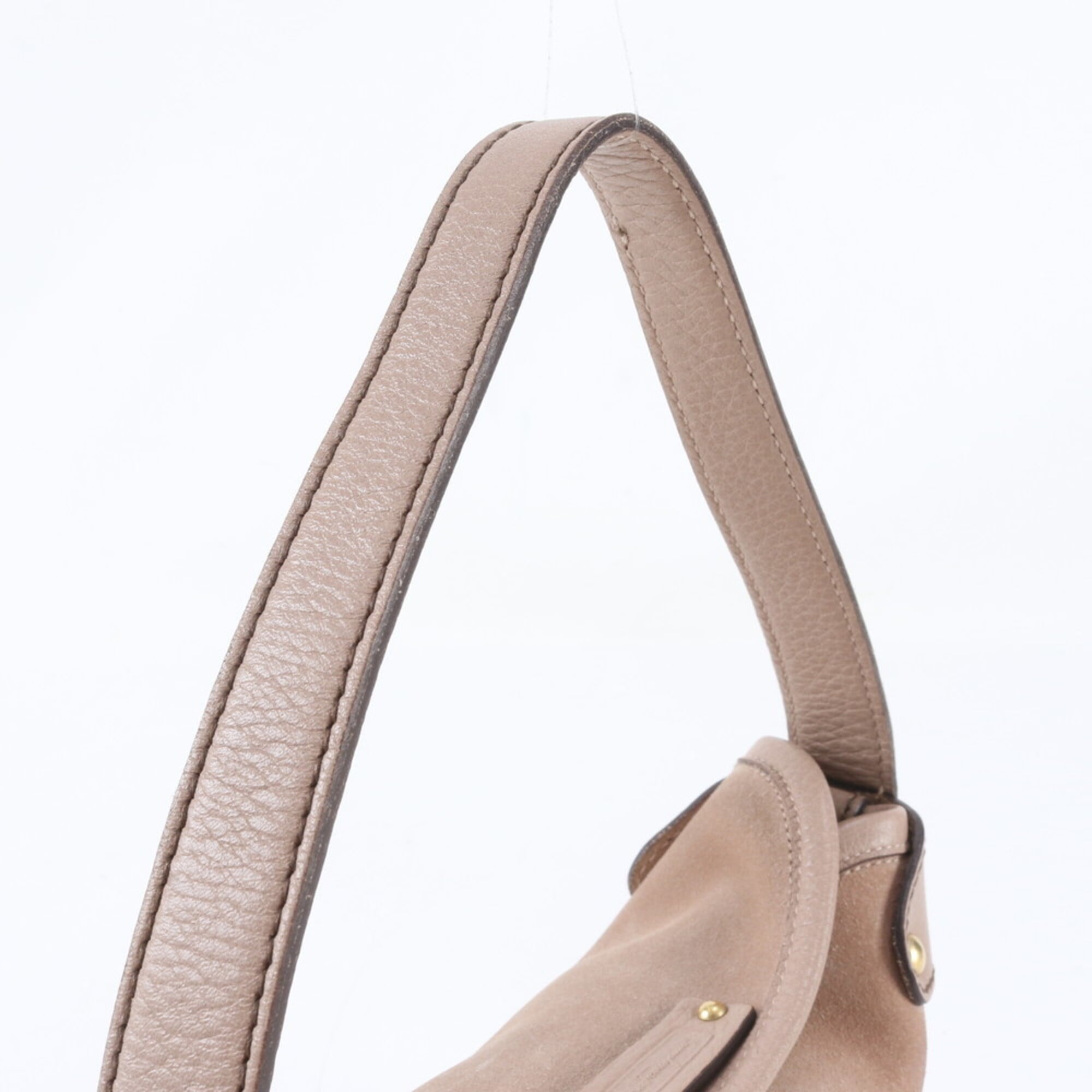 Salvatore Ferragamo Pink Beige Leather Handbag Shoulder Bag (Pre-Owned)