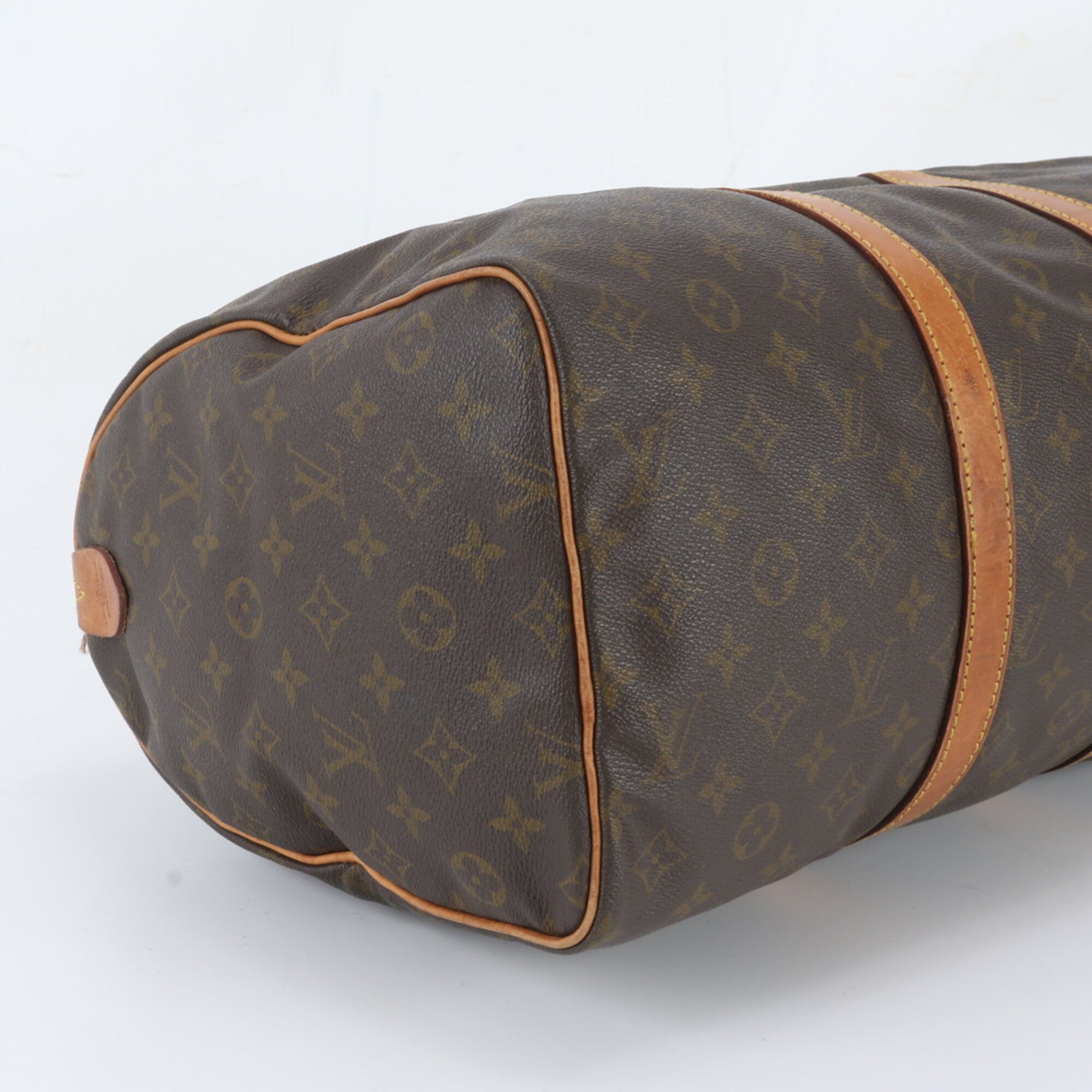 Louis Vuitton Brown Leather Coated Canvas Boston Bag Tote Bag (Pre-Owned)
