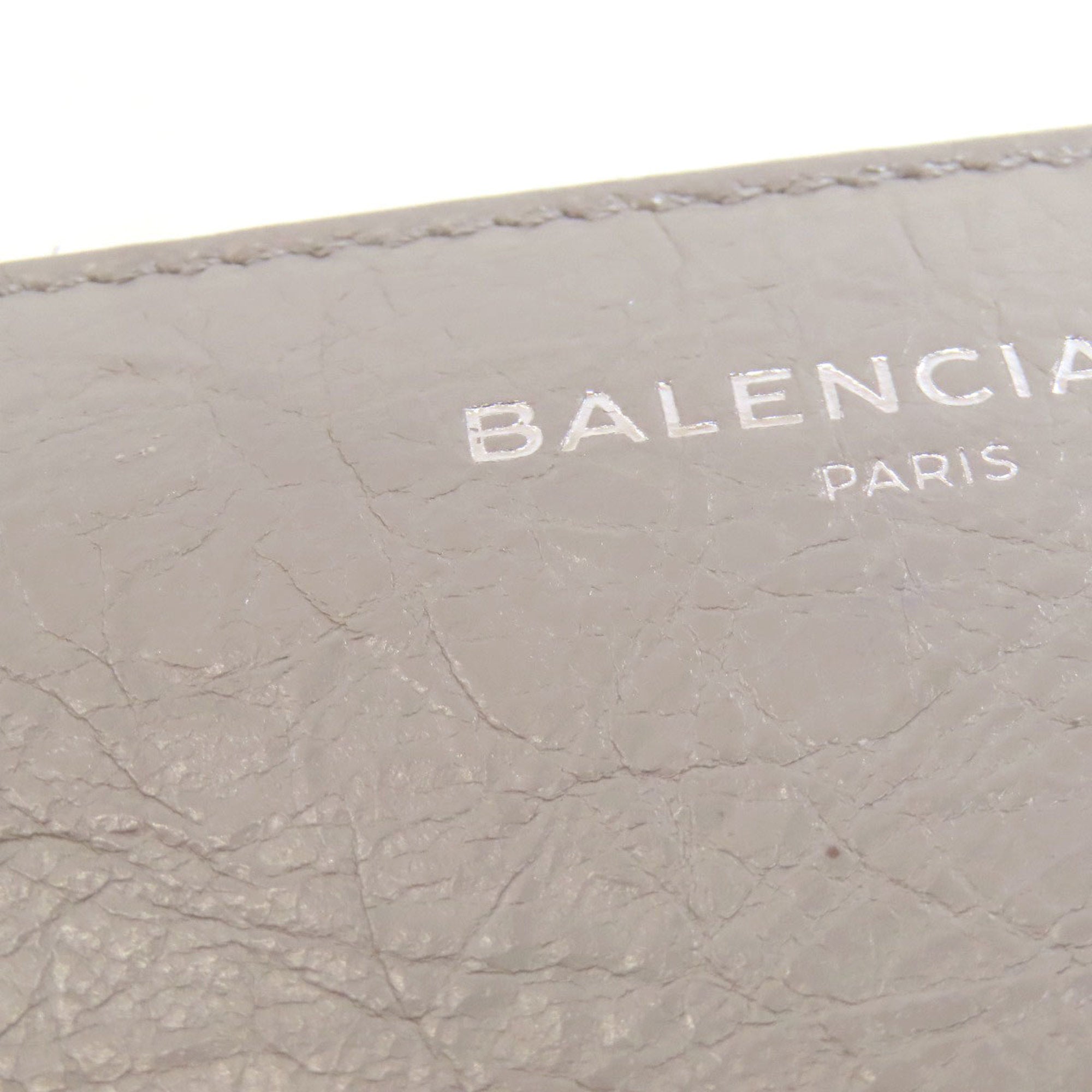 Balenciaga Gray Leather Long Wallet (Bi-Fold) (Pre-Owned)