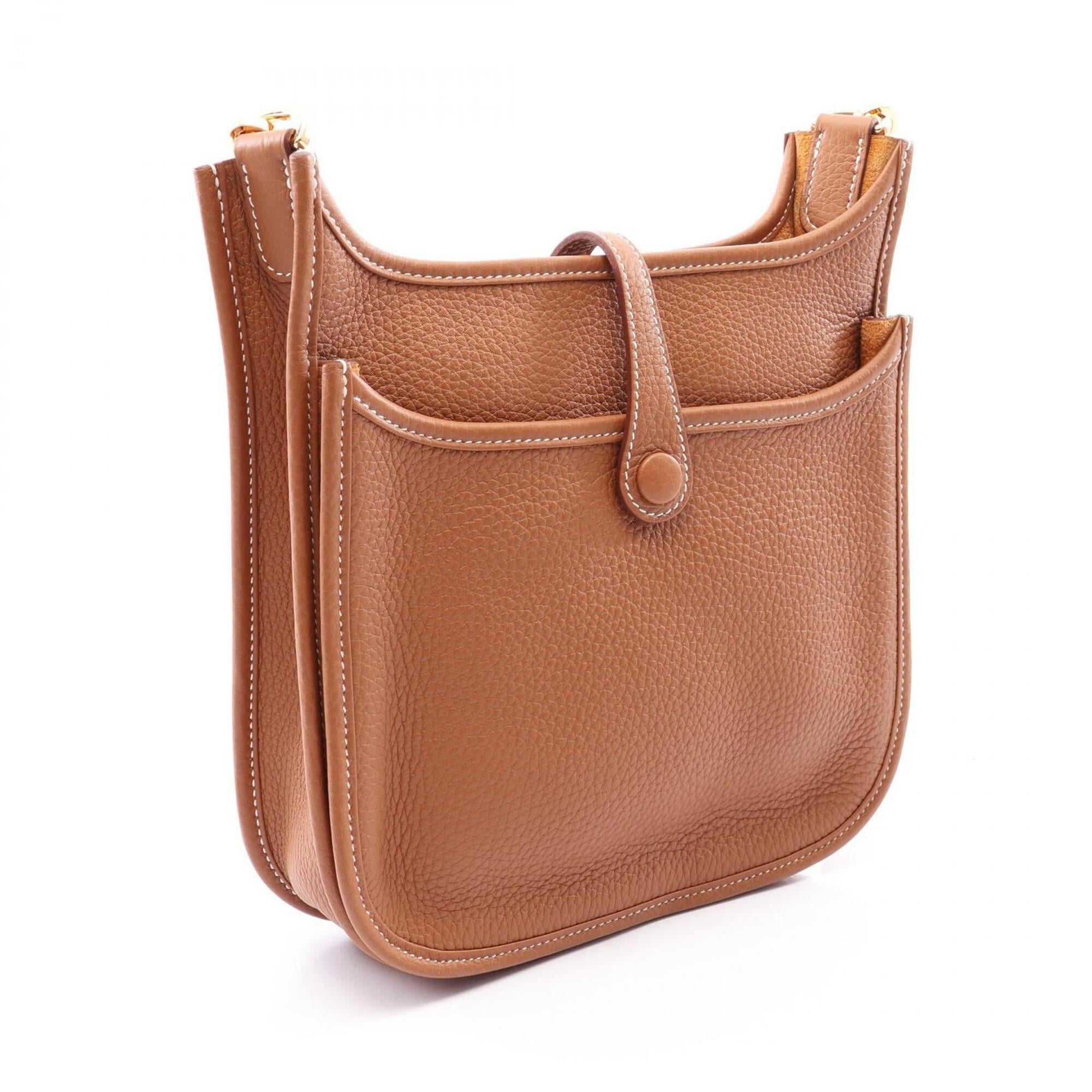 Hermes Brown Taurillon Clemence Leather Handbag Shoulder Bag (Pre-Owned)