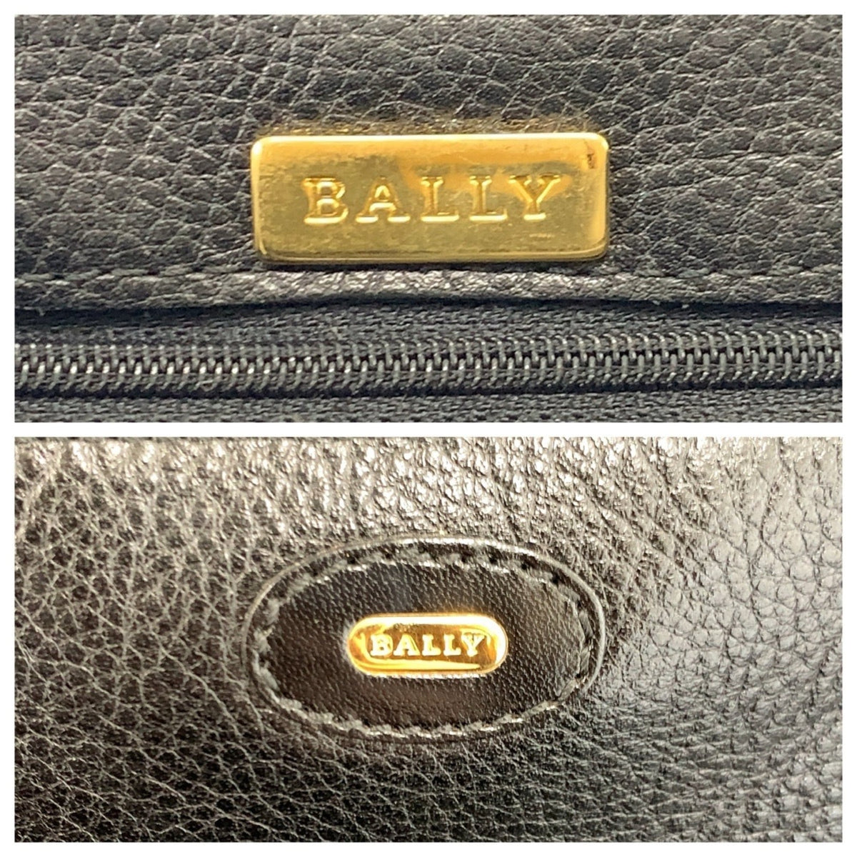 Bally Black Leather Shoulder Bag Tote Bag (Pre-Owned)