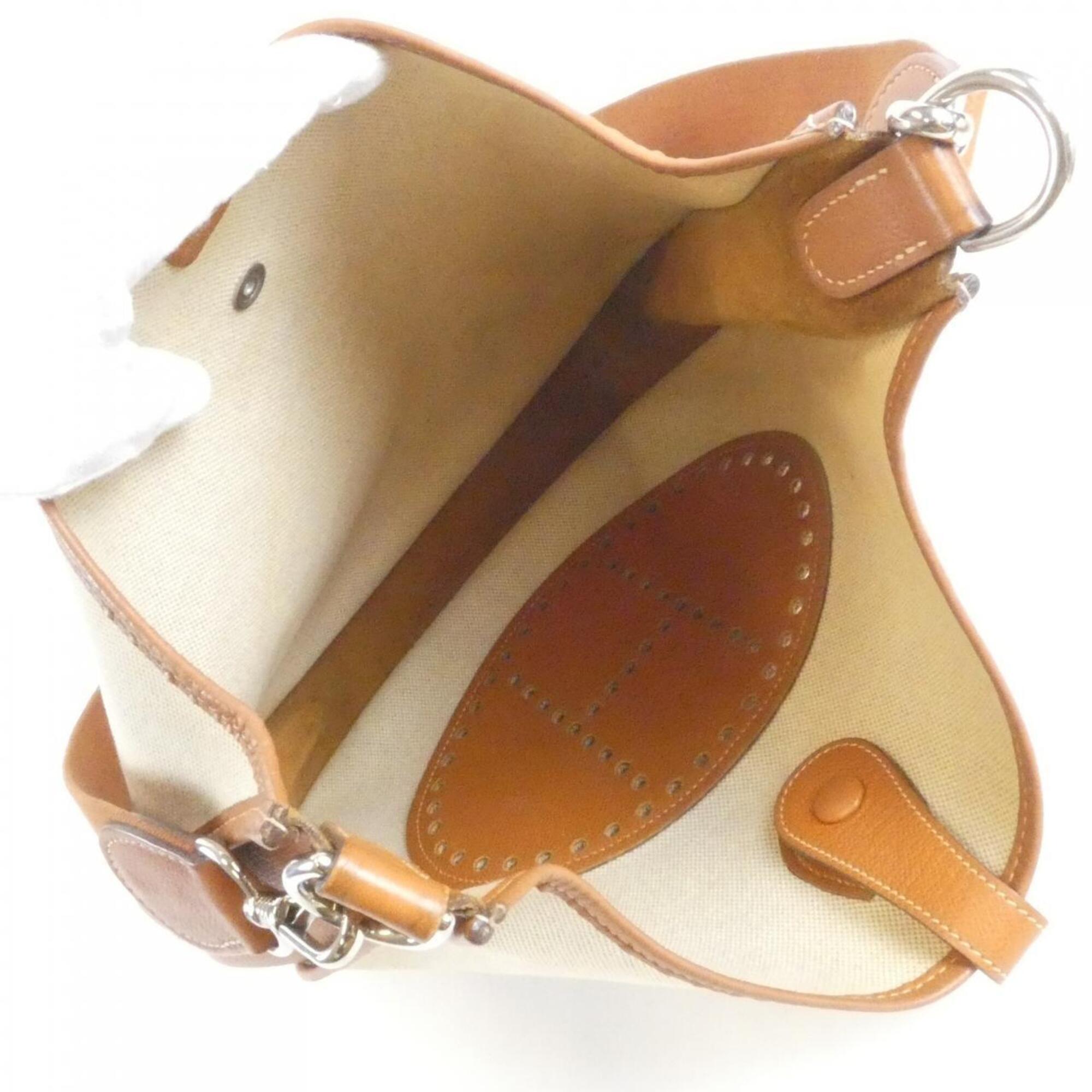 Hermes Evelyne Cognac Toile H Epsom Leather Shoulder Bag (Pre-Owned)
