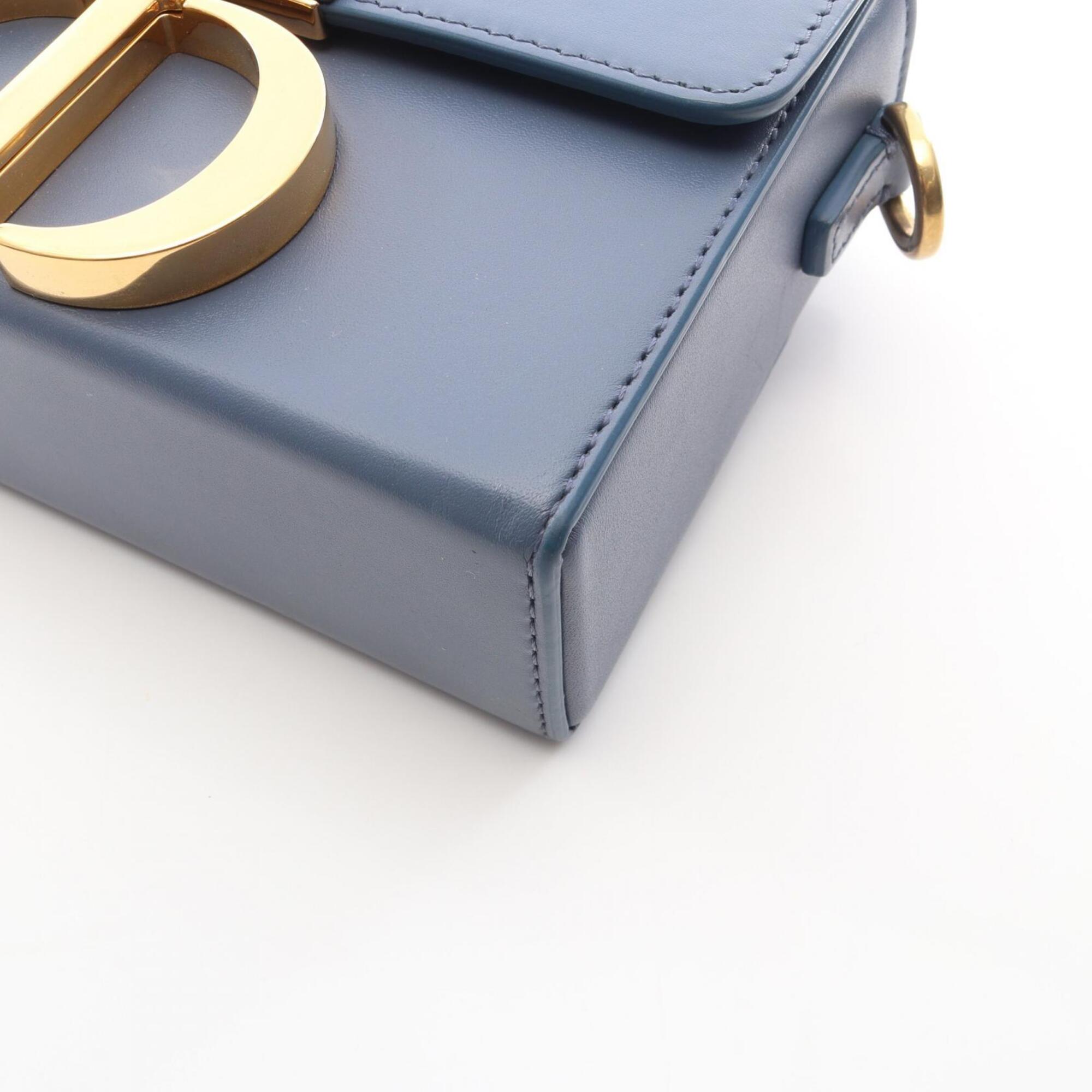 Christian Dior Blue Leather Handbag Shoulder Bag (Pre-Owned)