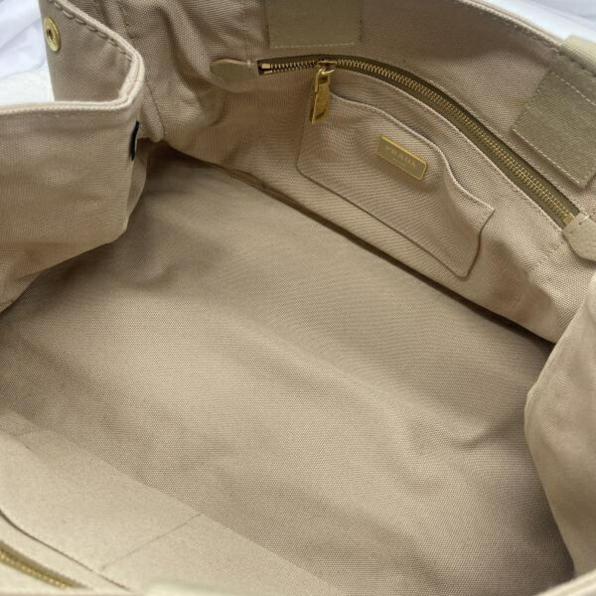 Prada Canapa Beige Tote Bag (Pre-Owned)
