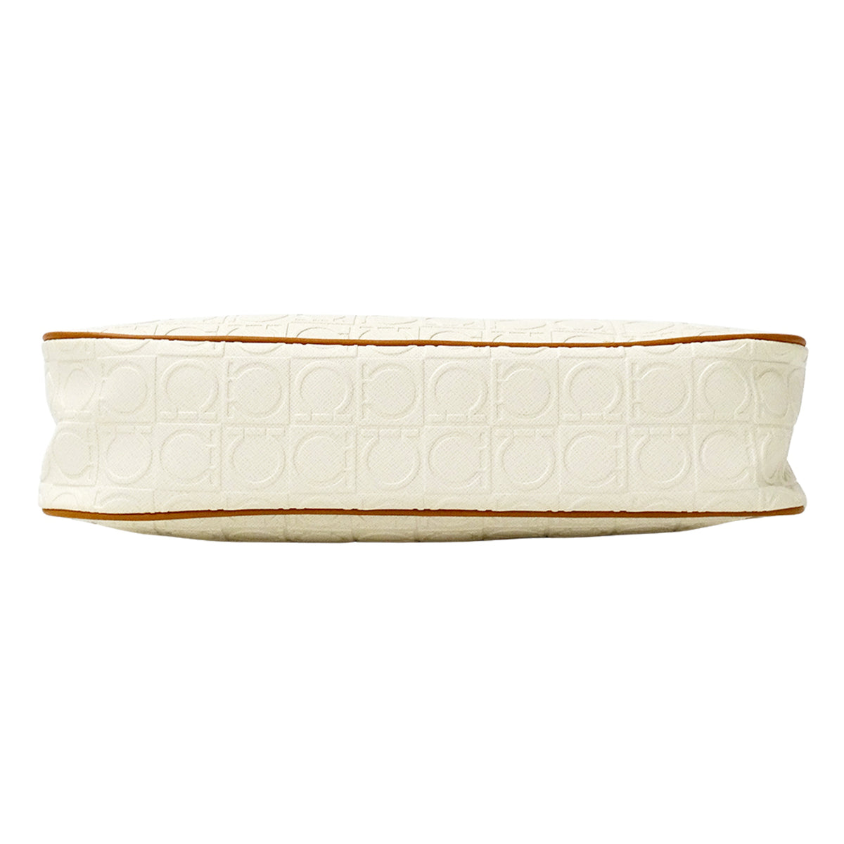 Salvatore Ferragamo Brown White Leather Handbag Shoulder Bag (Pre-Owned)