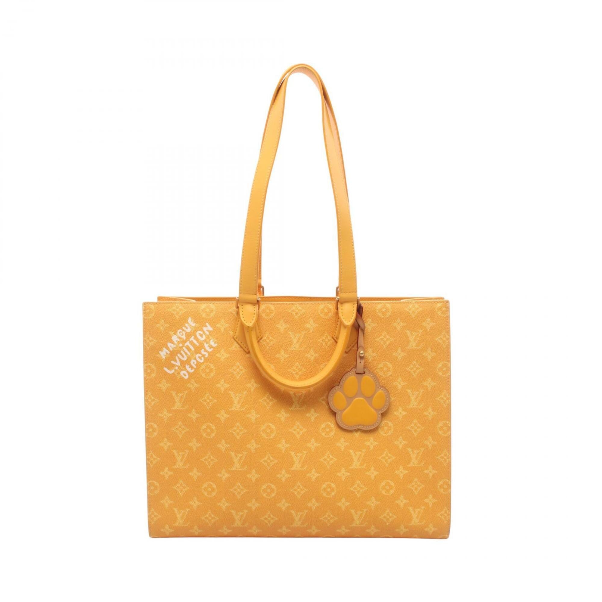 Louis Vuitton Yellow Coated Canvas Leather Handbag Tote Bag (Pre-Owned)