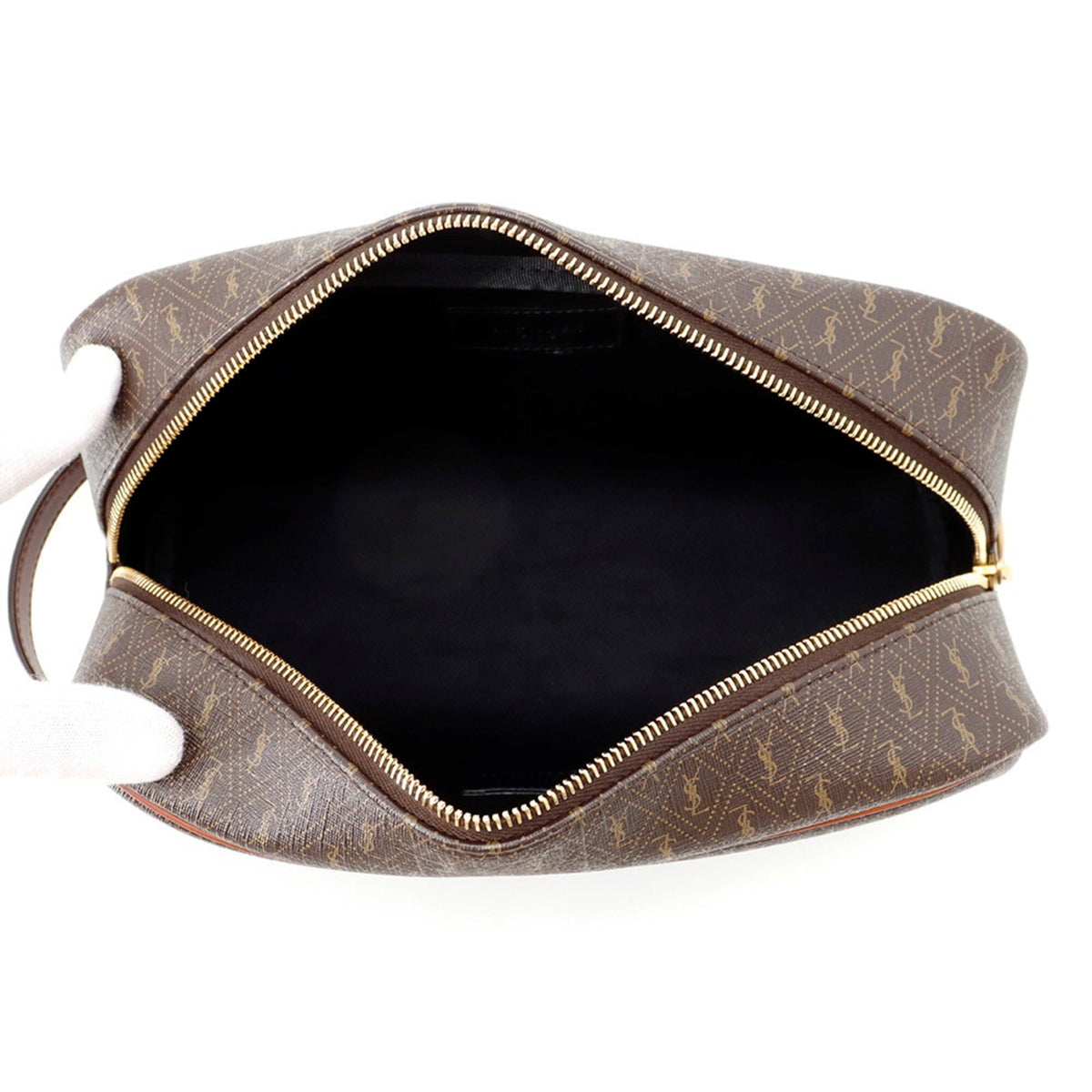 Yves Saint Laurent Brown Pvc Leather Clutch Bag (Pre-Owned)