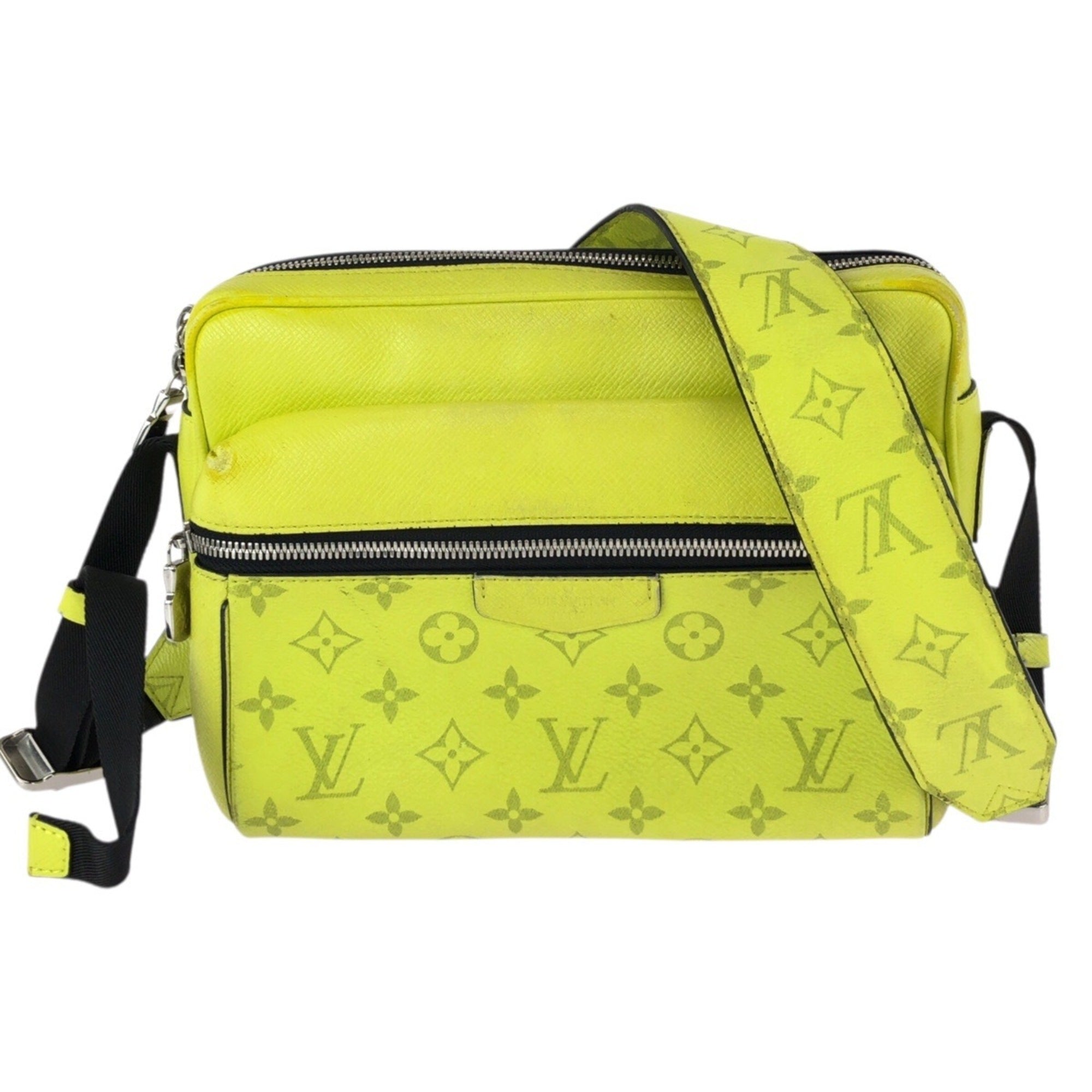 Louis Vuitton Black Yellow Pvc Messenger Bag Shoulder Bag (Pre-Owned)