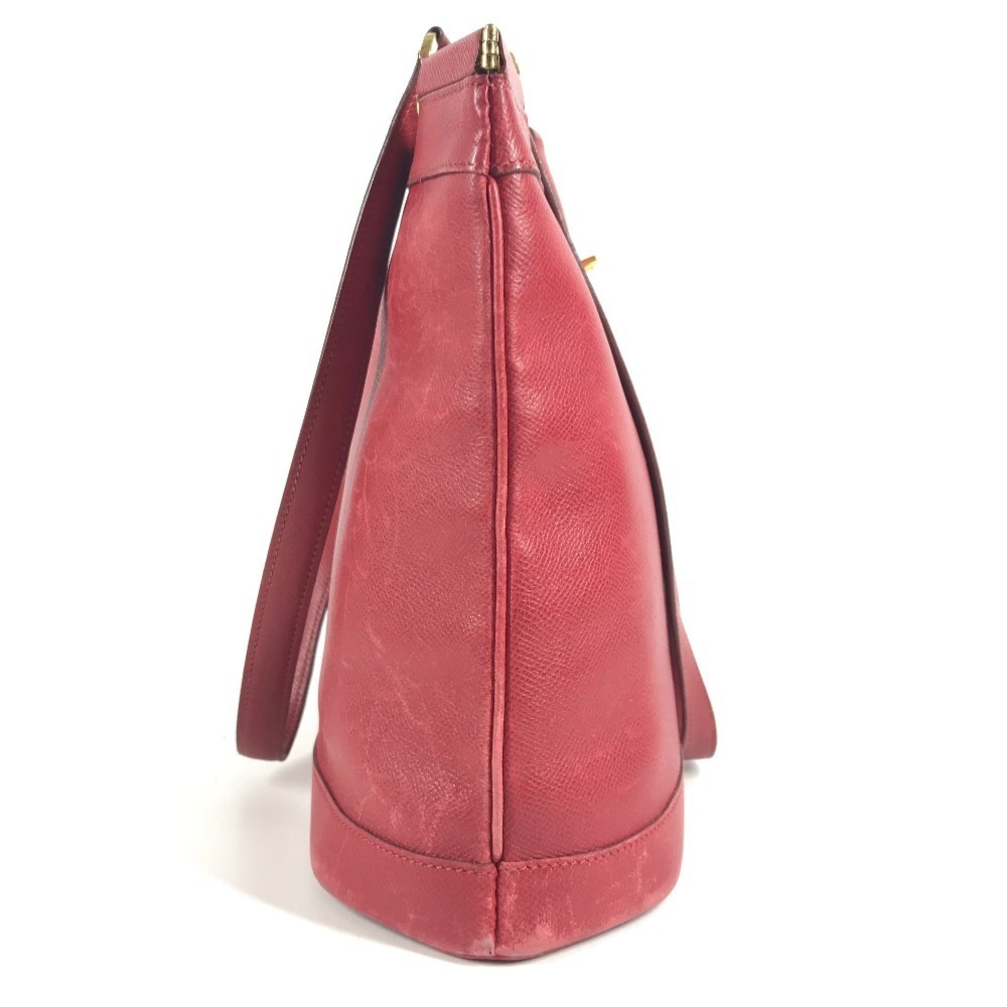 Hermes Red Color Courchevel Leather Shoulder Bag Tote Bag (Pre-Owned)
