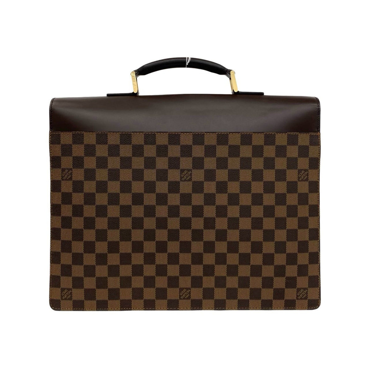 Louis Vuitton Brown Leather Pvc Briefcase (Pre-Owned)