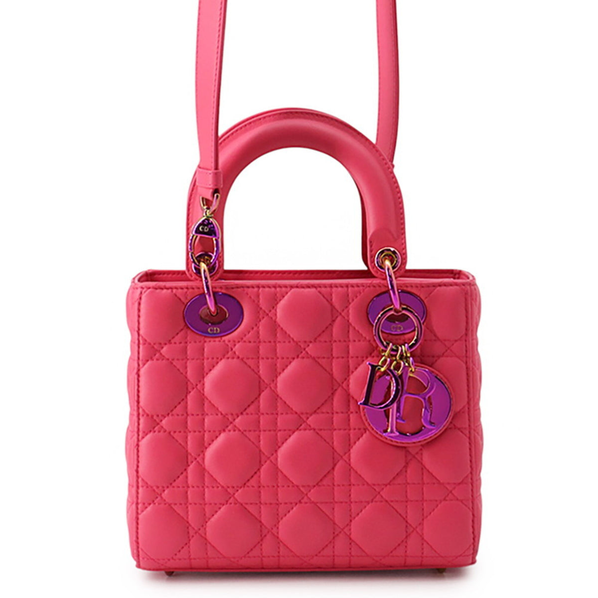 Christian Dior Lady Dior Pink Leather Handbag (Pre-Owned)