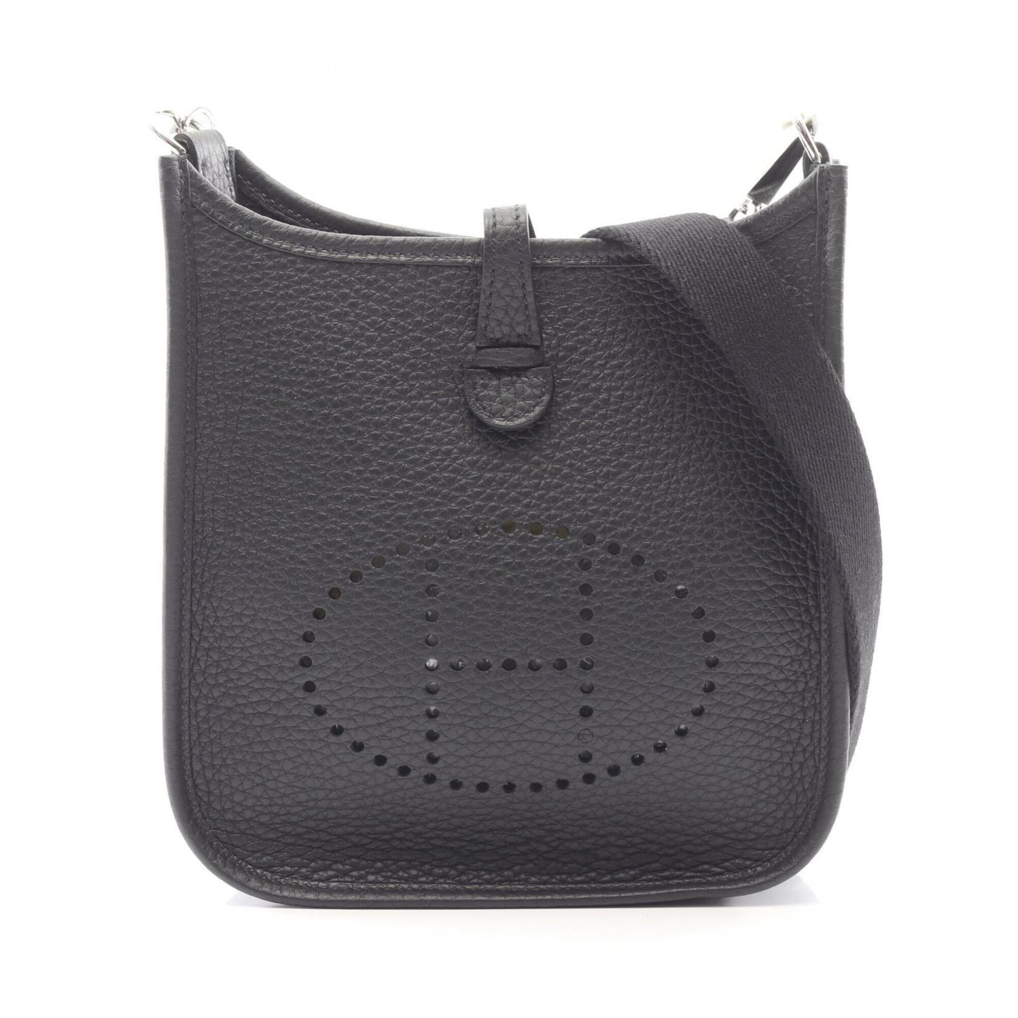 Hermes Black Taurillon Clemence Leather Handbag Shoulder Bag (Pre-Owned)