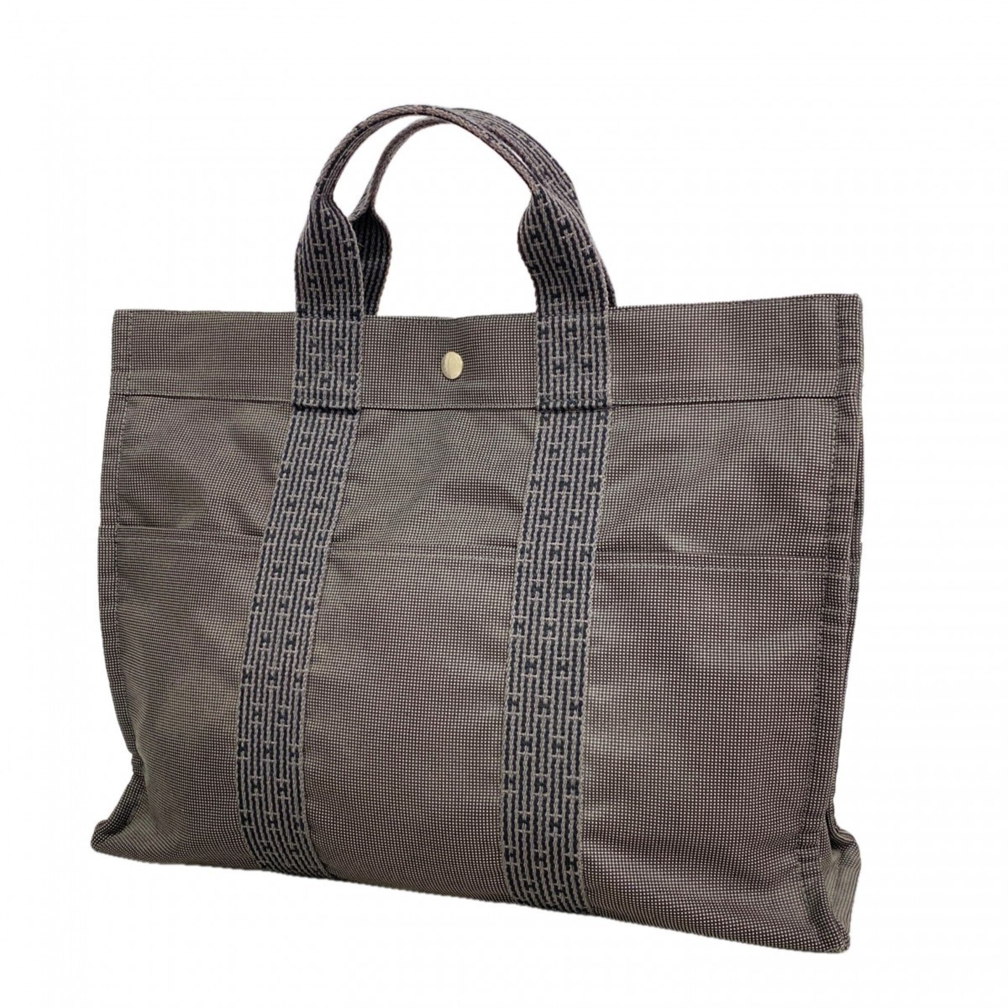 Hermes Gray Canvas Tote Bag (Pre-Owned)