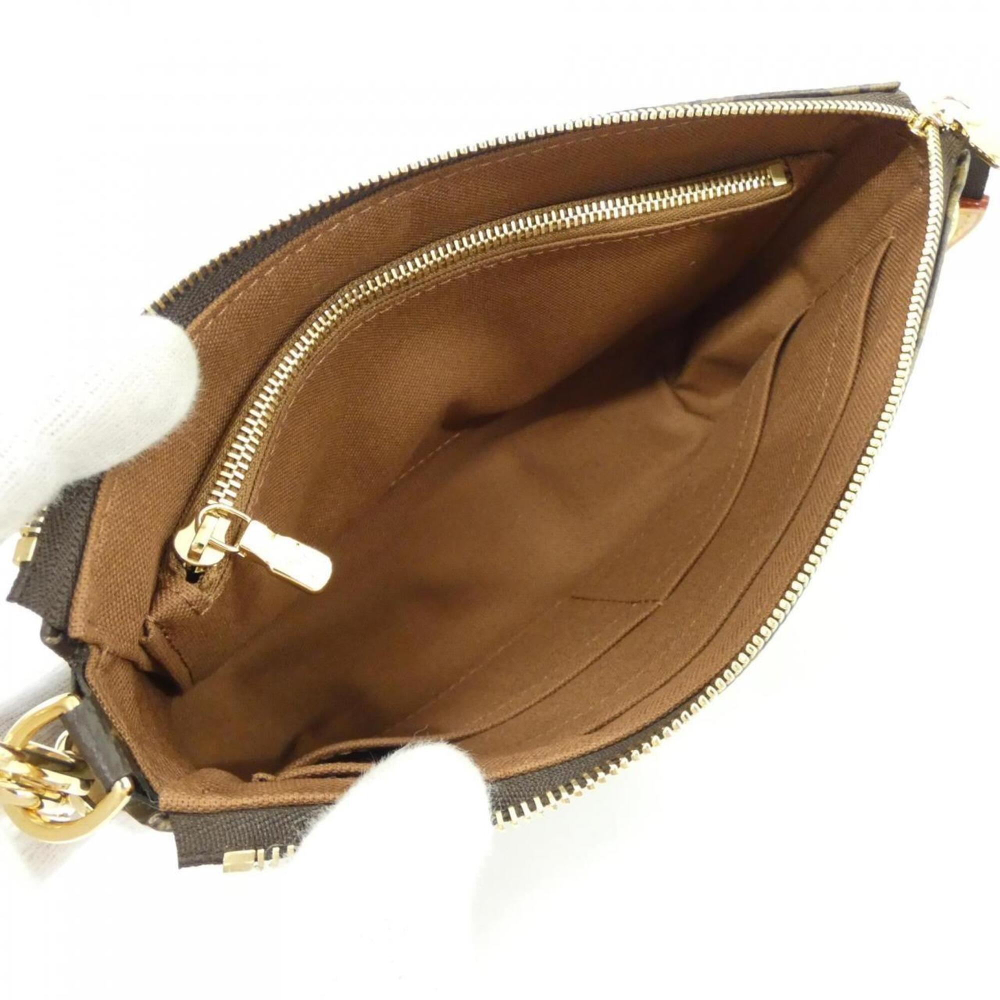 Louis Vuitton Marron Monogram Coated Canvas Pochette Pouch (Pre-Owned)