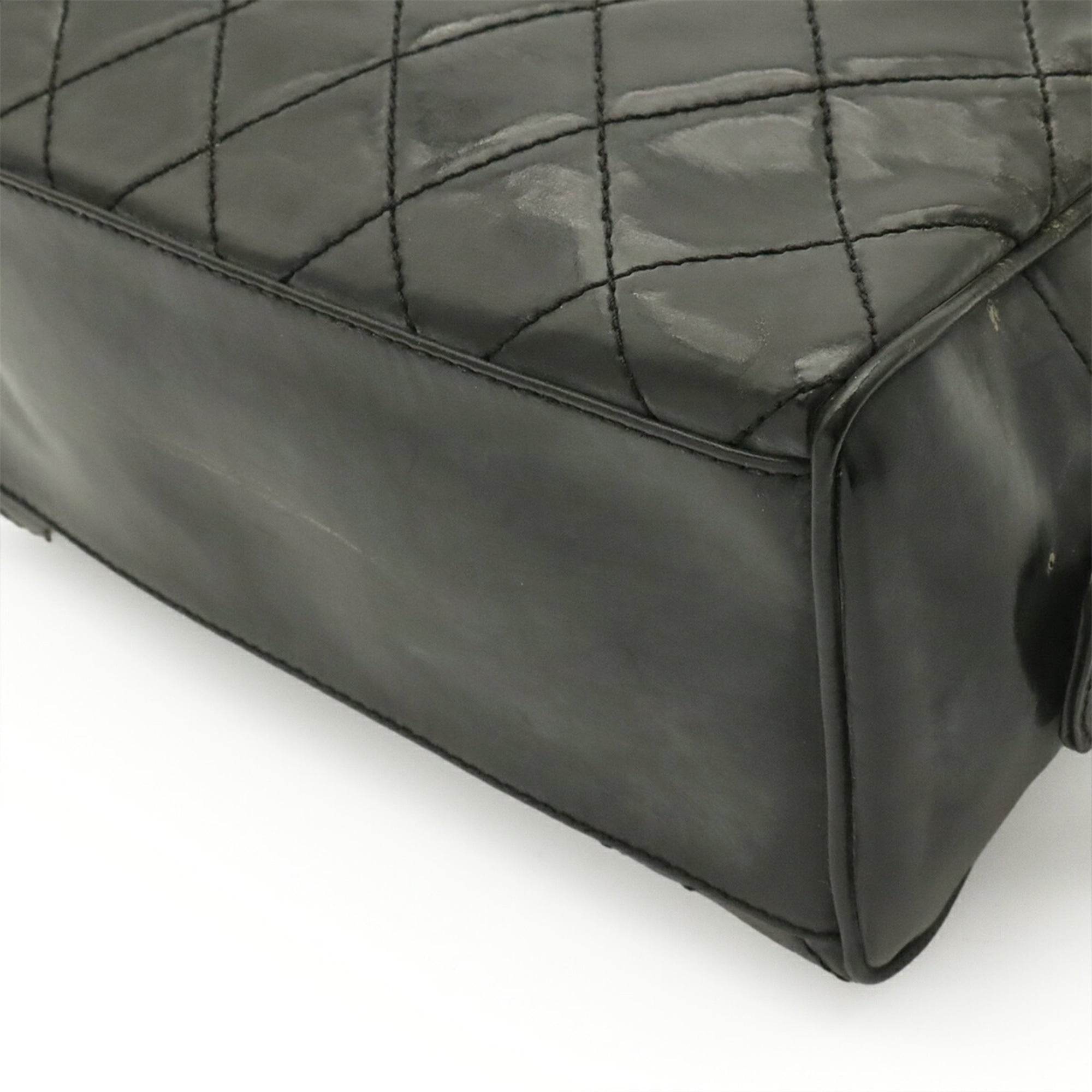 Chanel Black Patent Leather Clutch Bag Pouch (Pre-Owned)