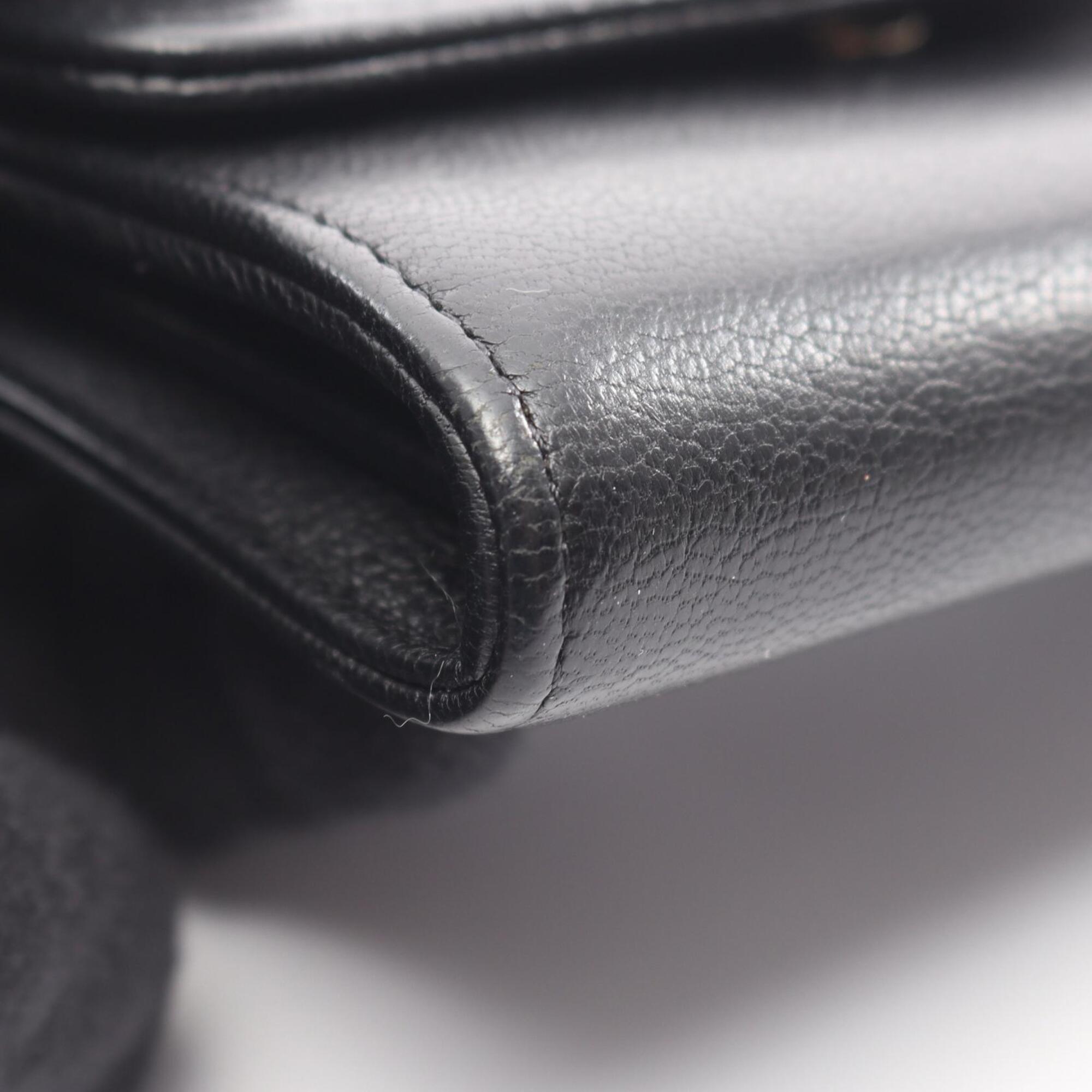 Chanel Black Leather Coin Purse/Coin Case (Pre-Owned)