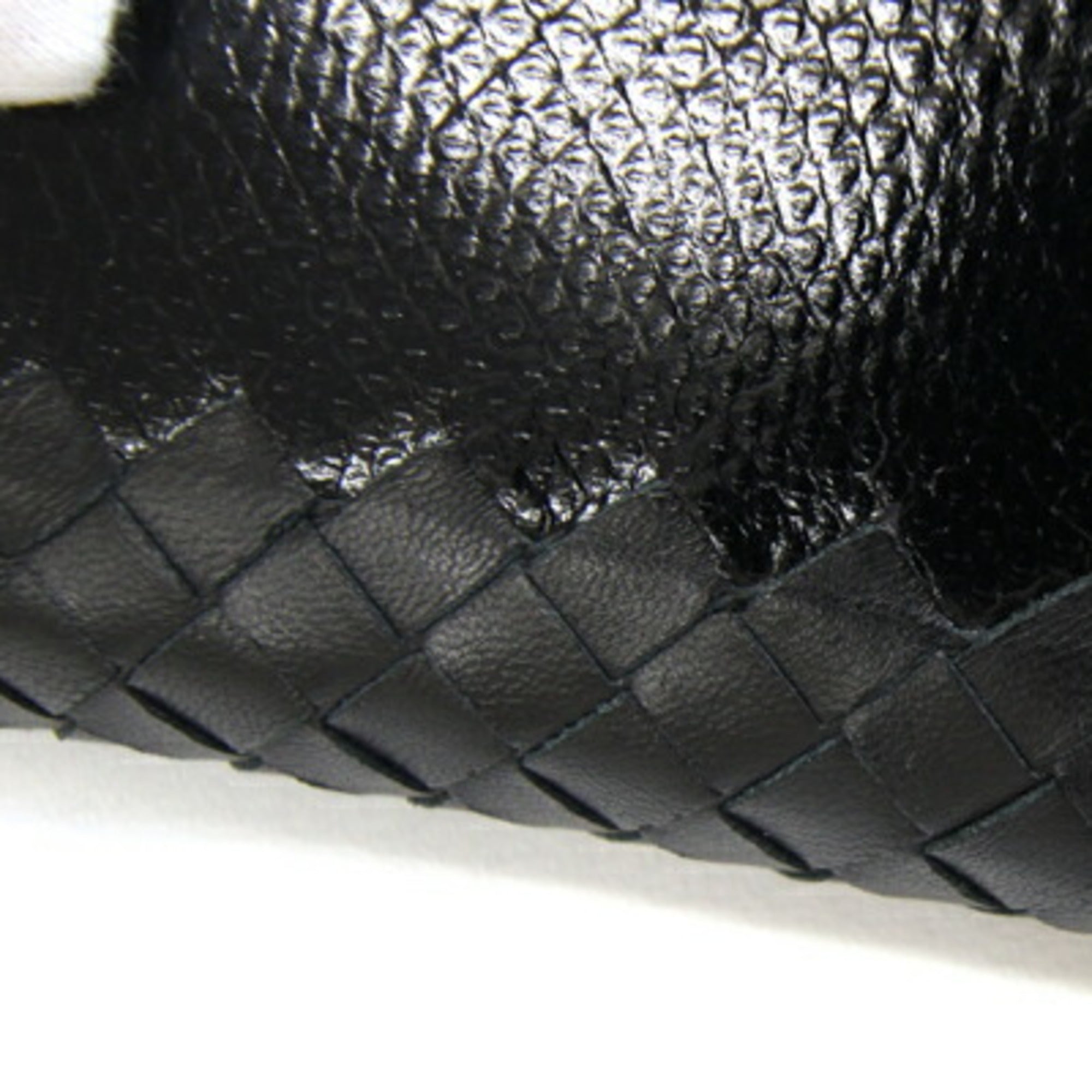 Bottega Veneta Black Leather Long Wallet (Bi-Fold) (Pre-Owned)