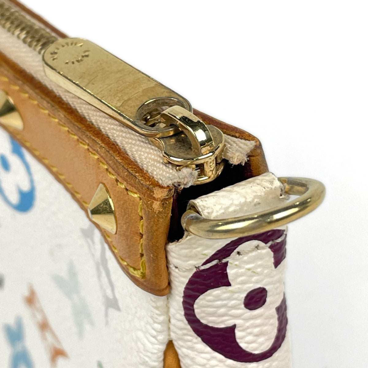 Louis Vuitton Blanc White Monogram Multicolore Pochette Pouch (Pre-Owned)