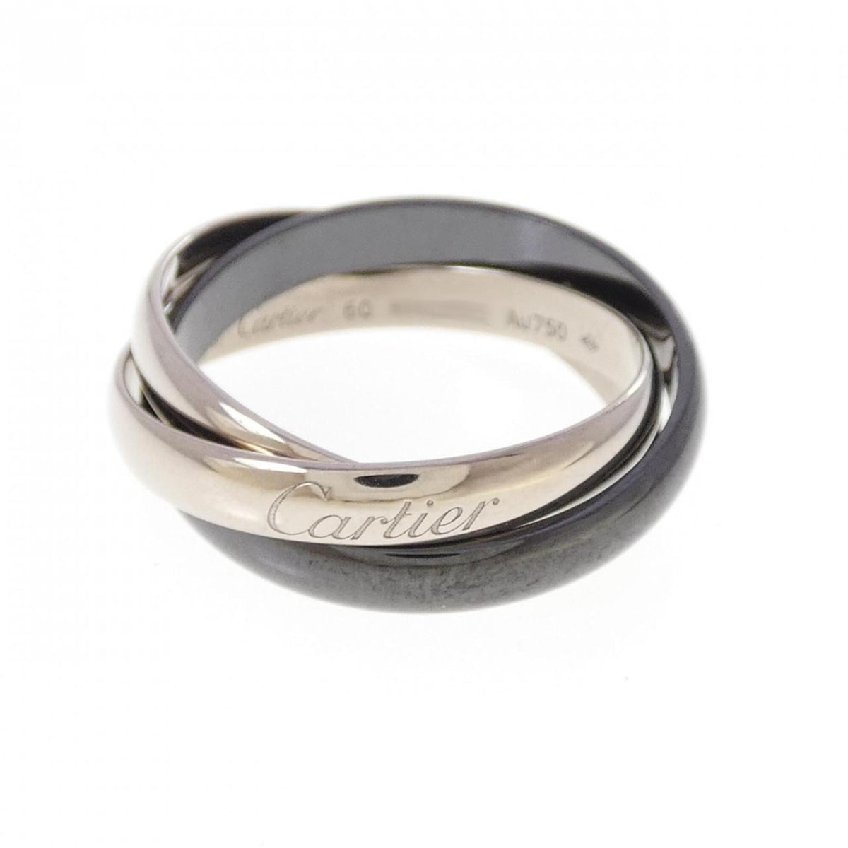 Cartier White Gold Ceramic White Gold Band Ring (Pre-Owned)