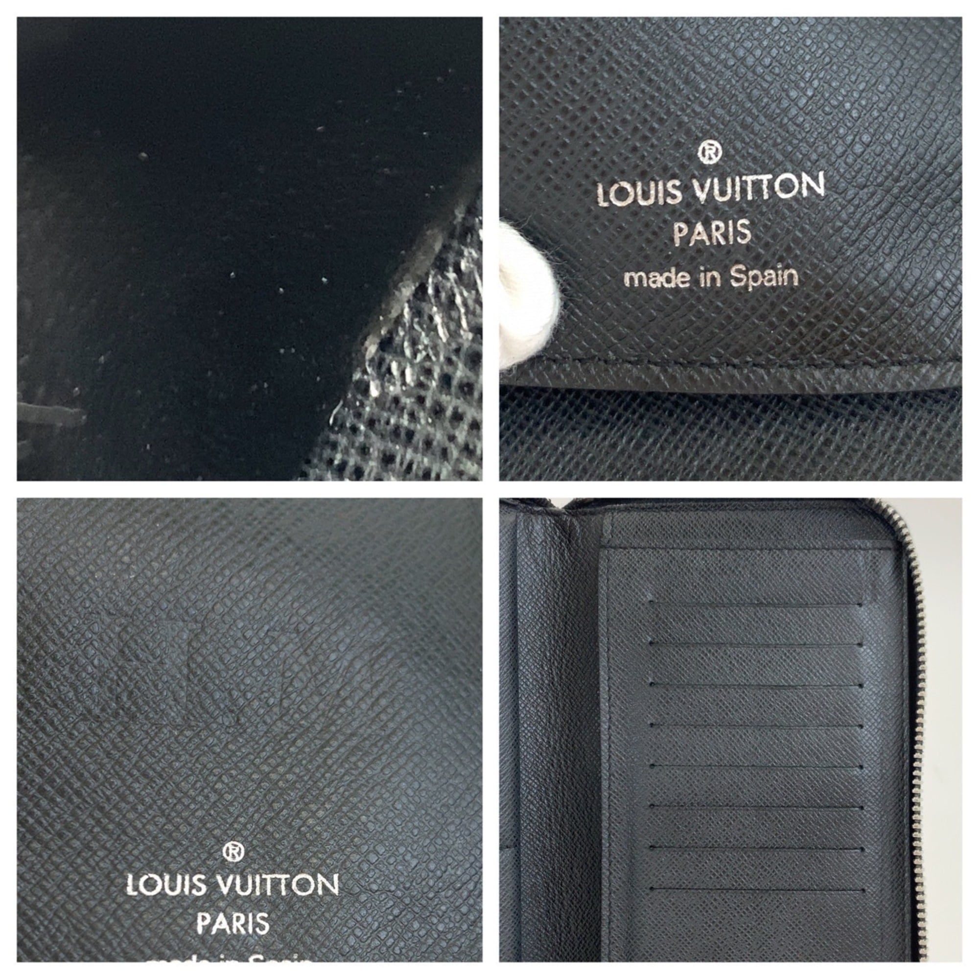 Louis Vuitton Ardoise Black Leather Long Wallet (Bi-Fold) (Pre-Owned)
