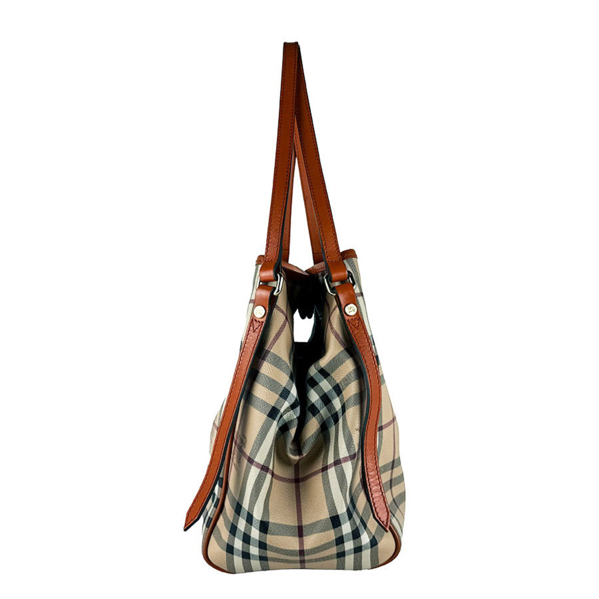 Burberry Beige Orange Pvc Leather Shoulder Bag (Pre-Owned)