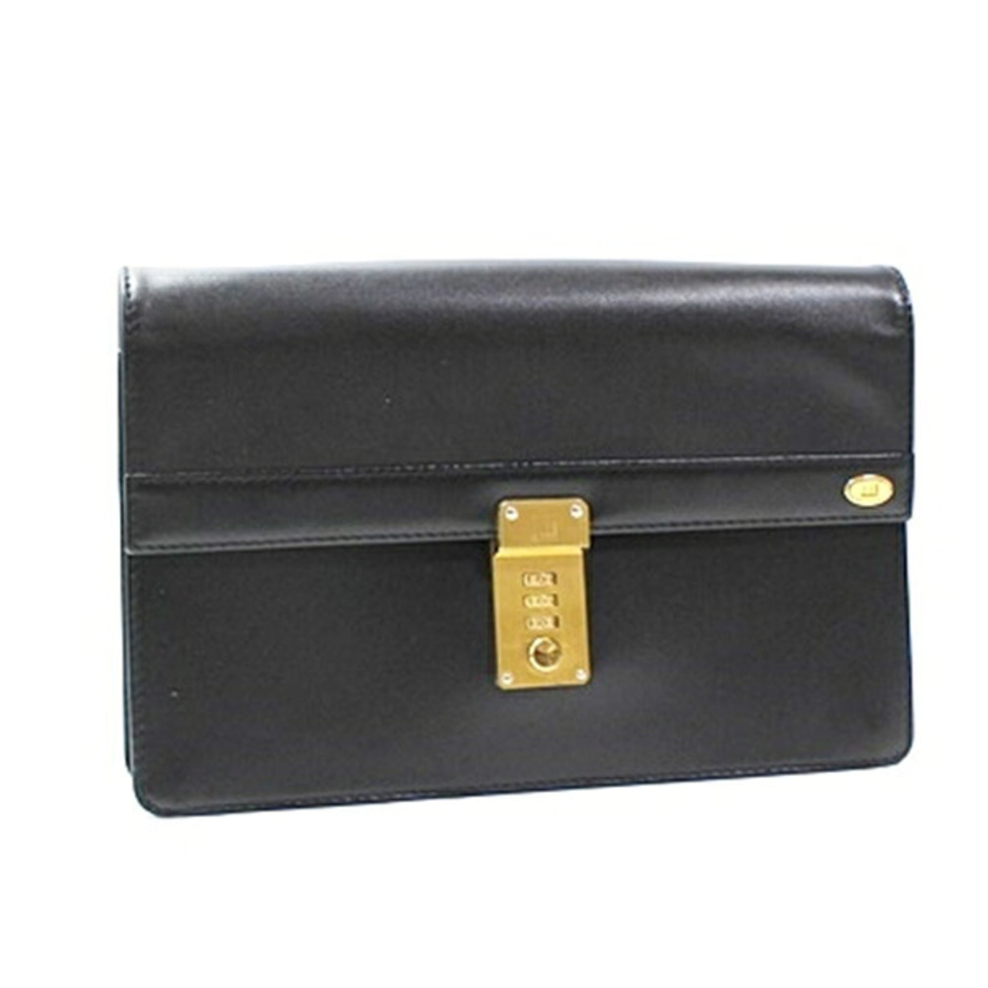 Dunhill Beige Black Leather Clutch Bag (Pre-Owned)