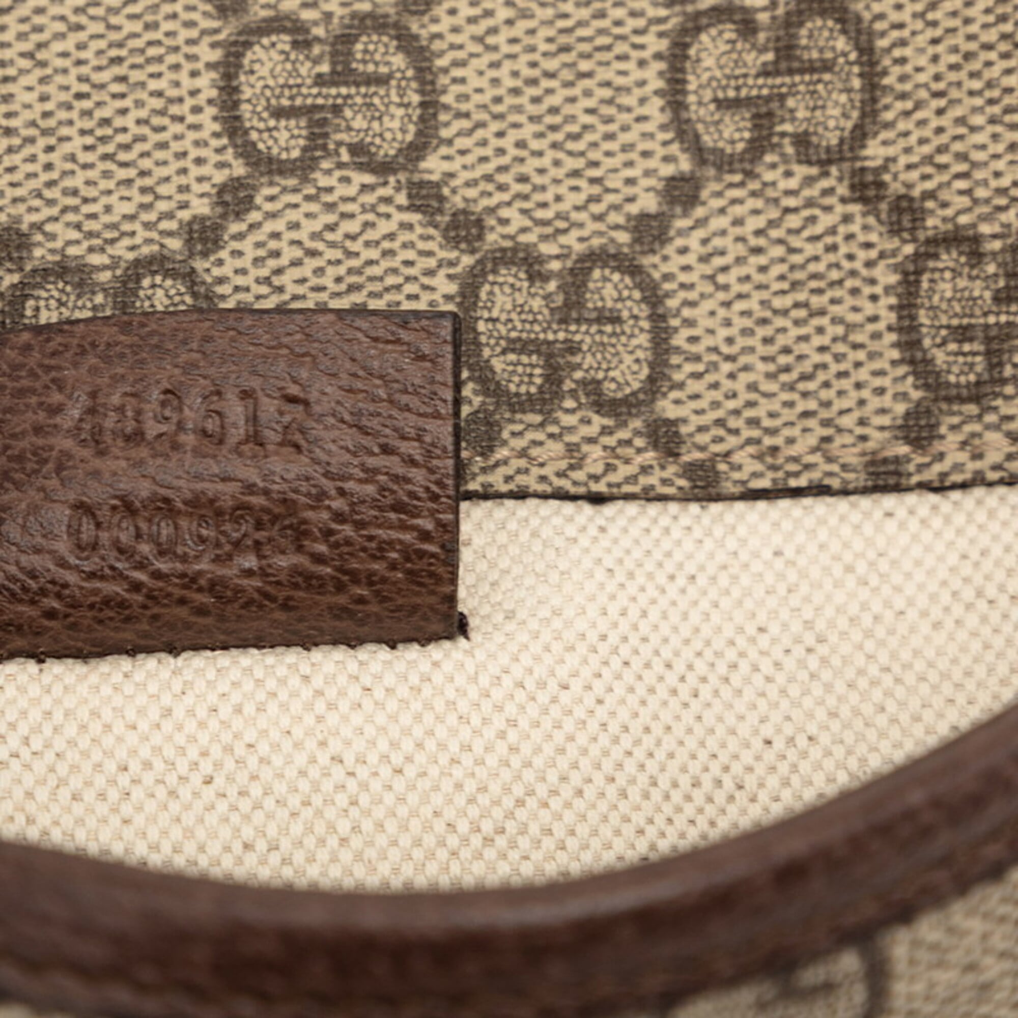 Gucci Sherry Line Beige Brown Pvc Leather Shoulder Bag (Pre-Owned)