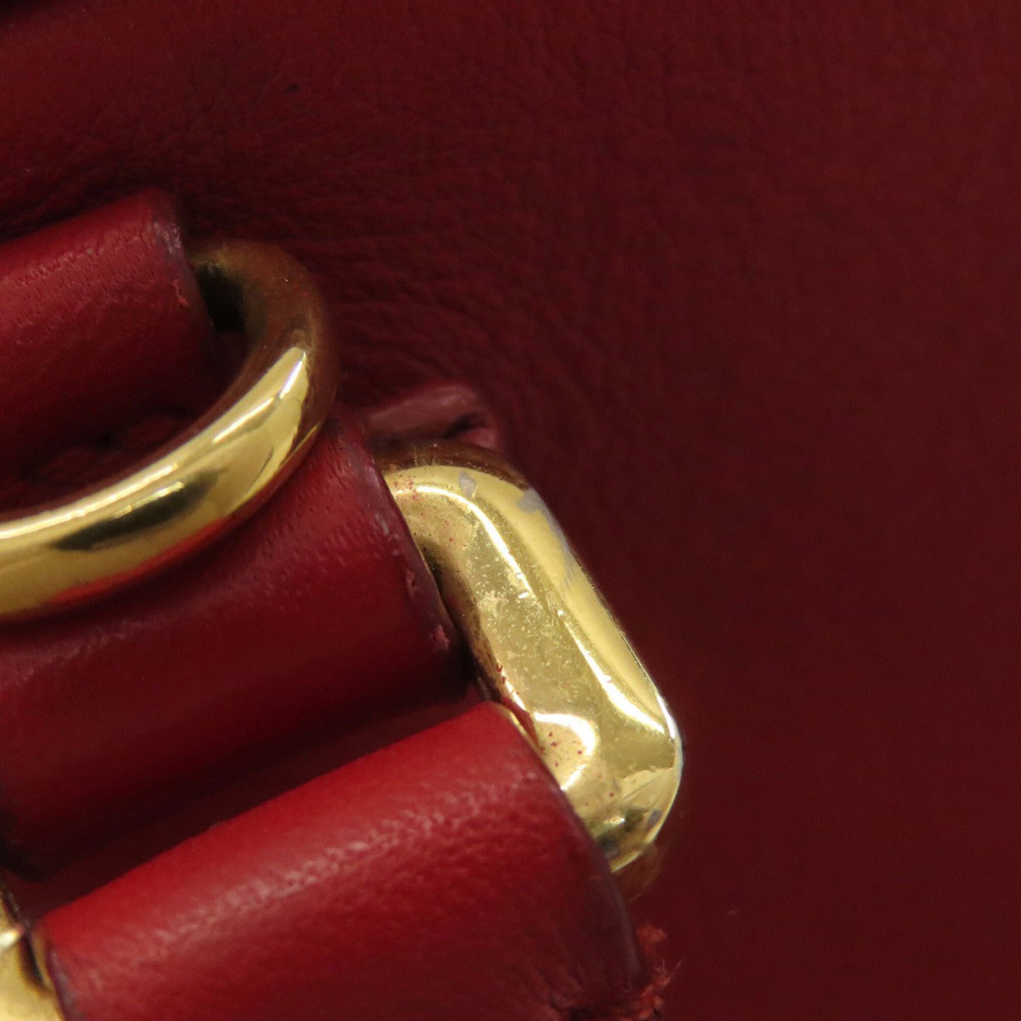 Loewe Red Color Leather Handbag (Pre-Owned)
