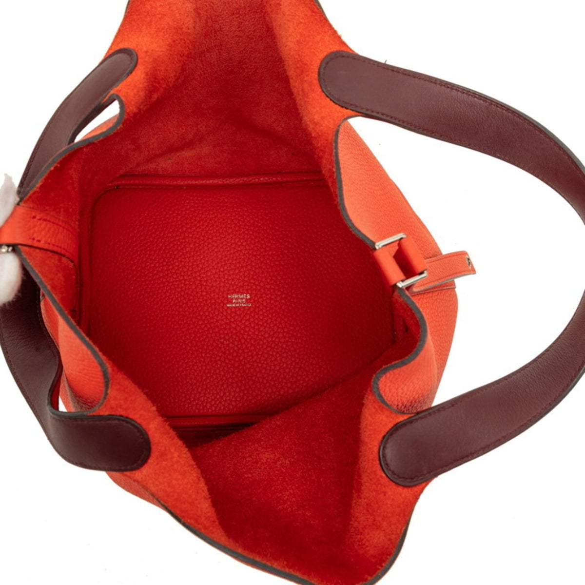 Hermes Orange Red Orange Taurillon Clemence Leather Handbag (Pre-Owned)