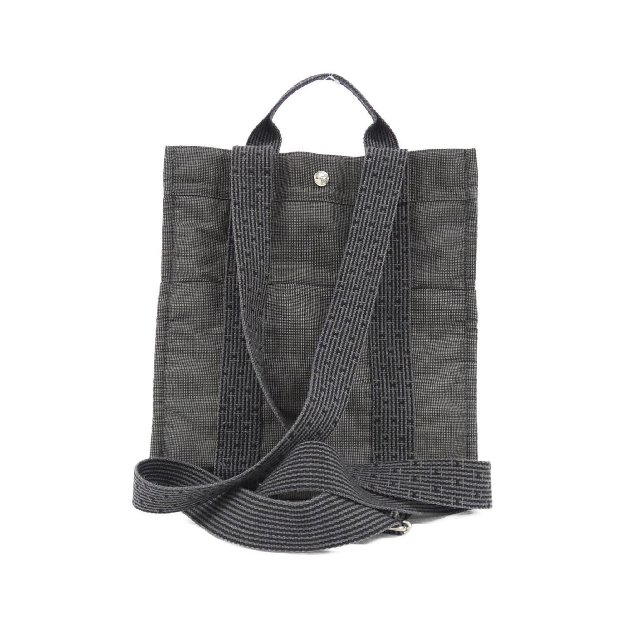 Hermes Her Line Black Canvas Backpack (Pre-Owned)