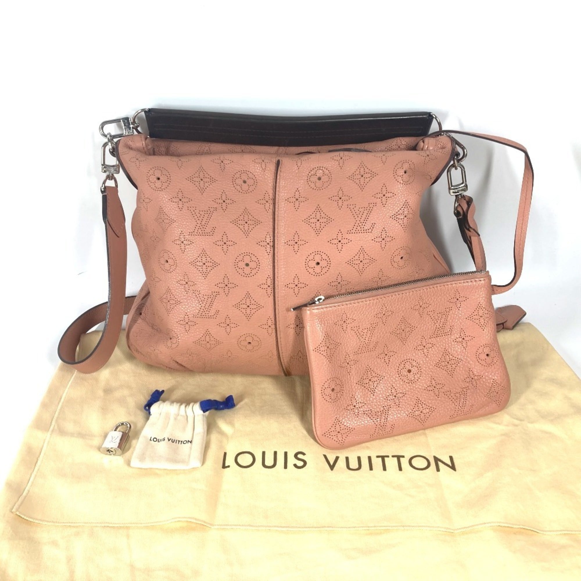 Louis Vuitton Pink Rose Mahina Leather Handbag Shoulder Bag Tote Bag (Pre-Owned)