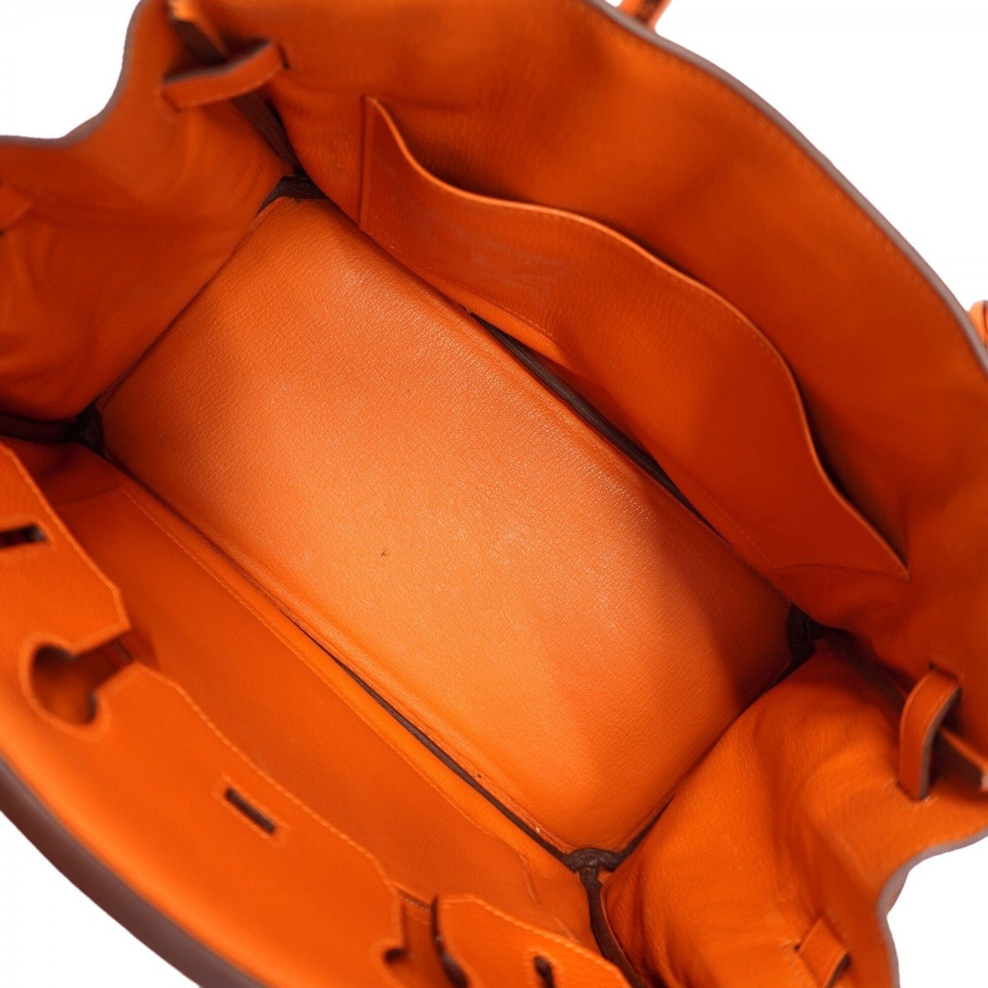 Hermes Orange Togo Leather Handbag (Pre-Owned)
