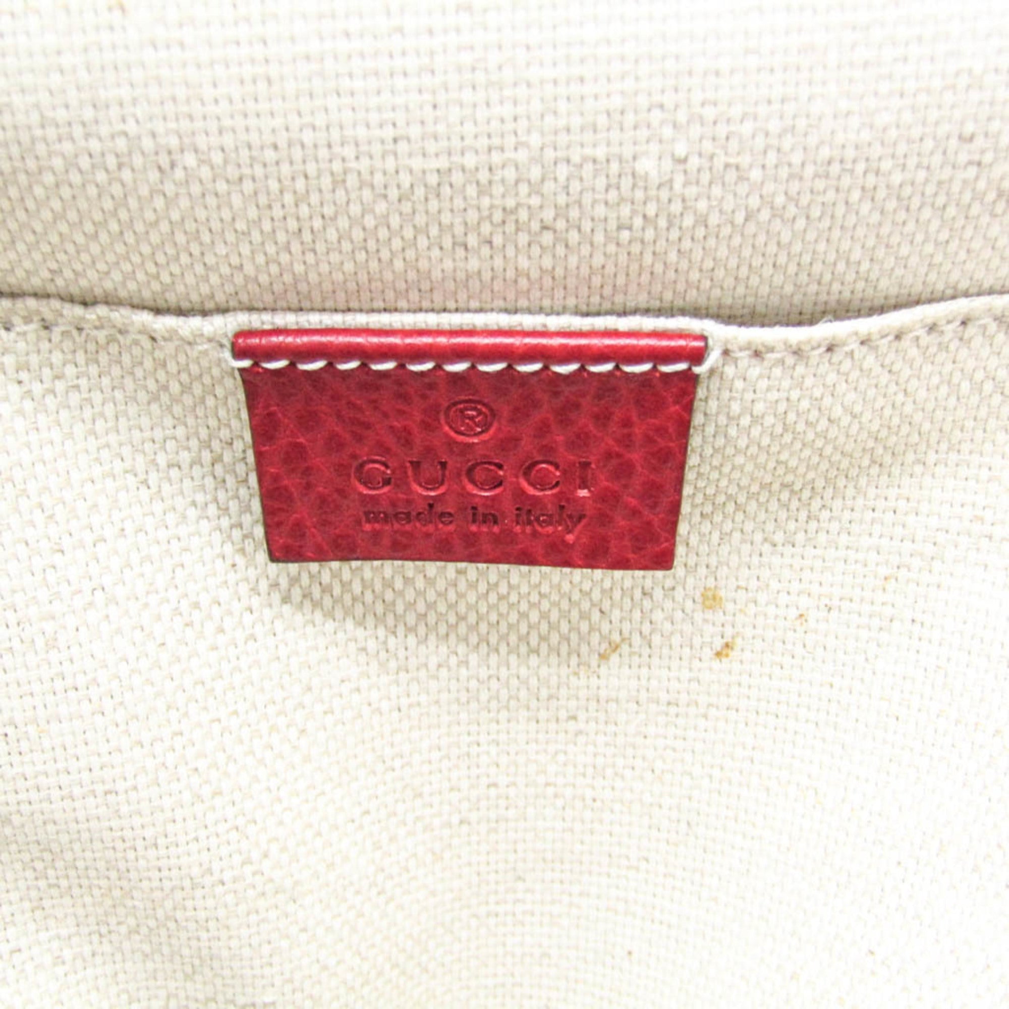 Gucci Soho Red Color Leather Backpack (Pre-Owned)