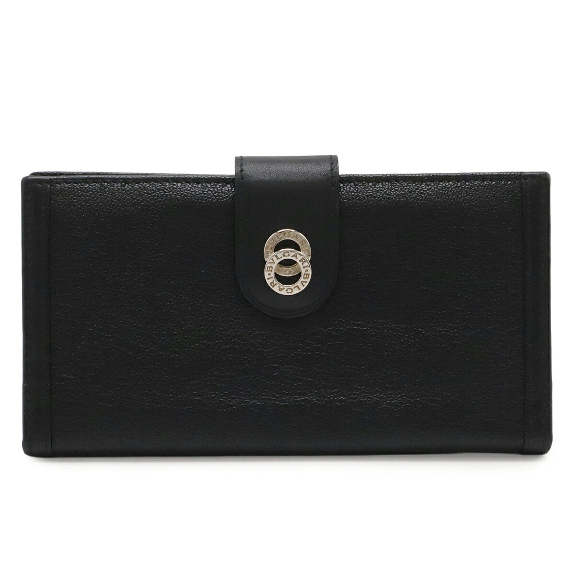 Bvlgari Black Leather Long Wallet (Bi-Fold) (Pre-Owned)
