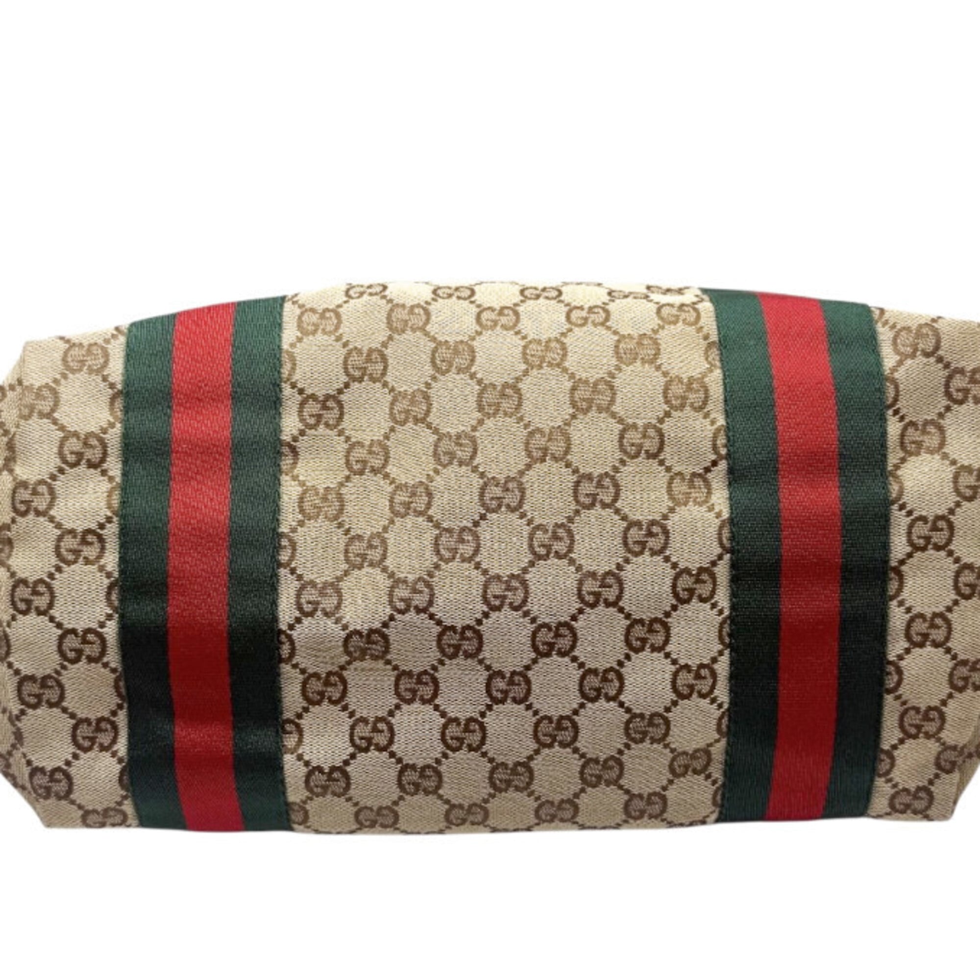 Gucci Beige Yellow Gg Canvas Patent Leather Tote Bag (Pre-Owned)