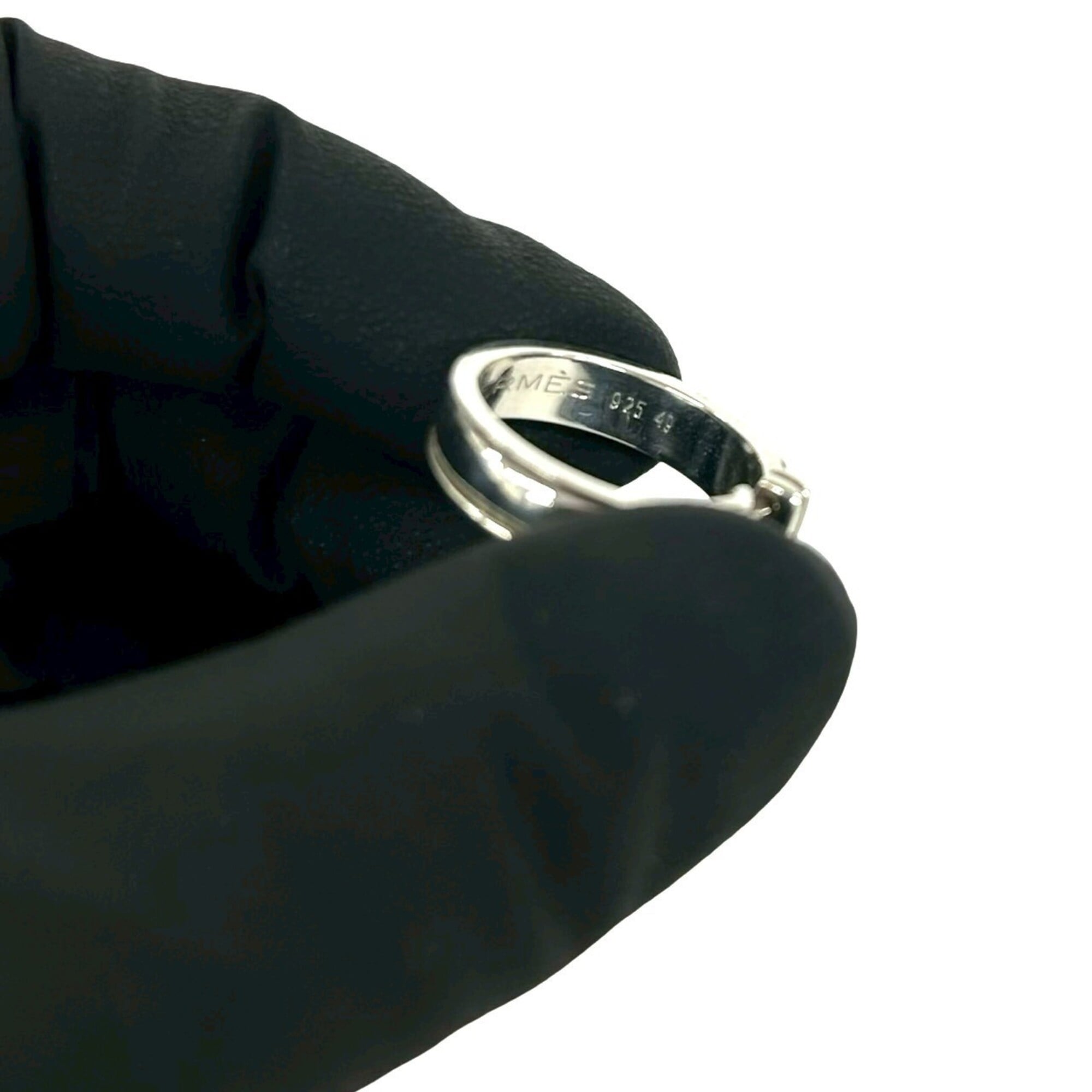 Hermes Silver Silver 925 Band Ring (Pre-Owned)